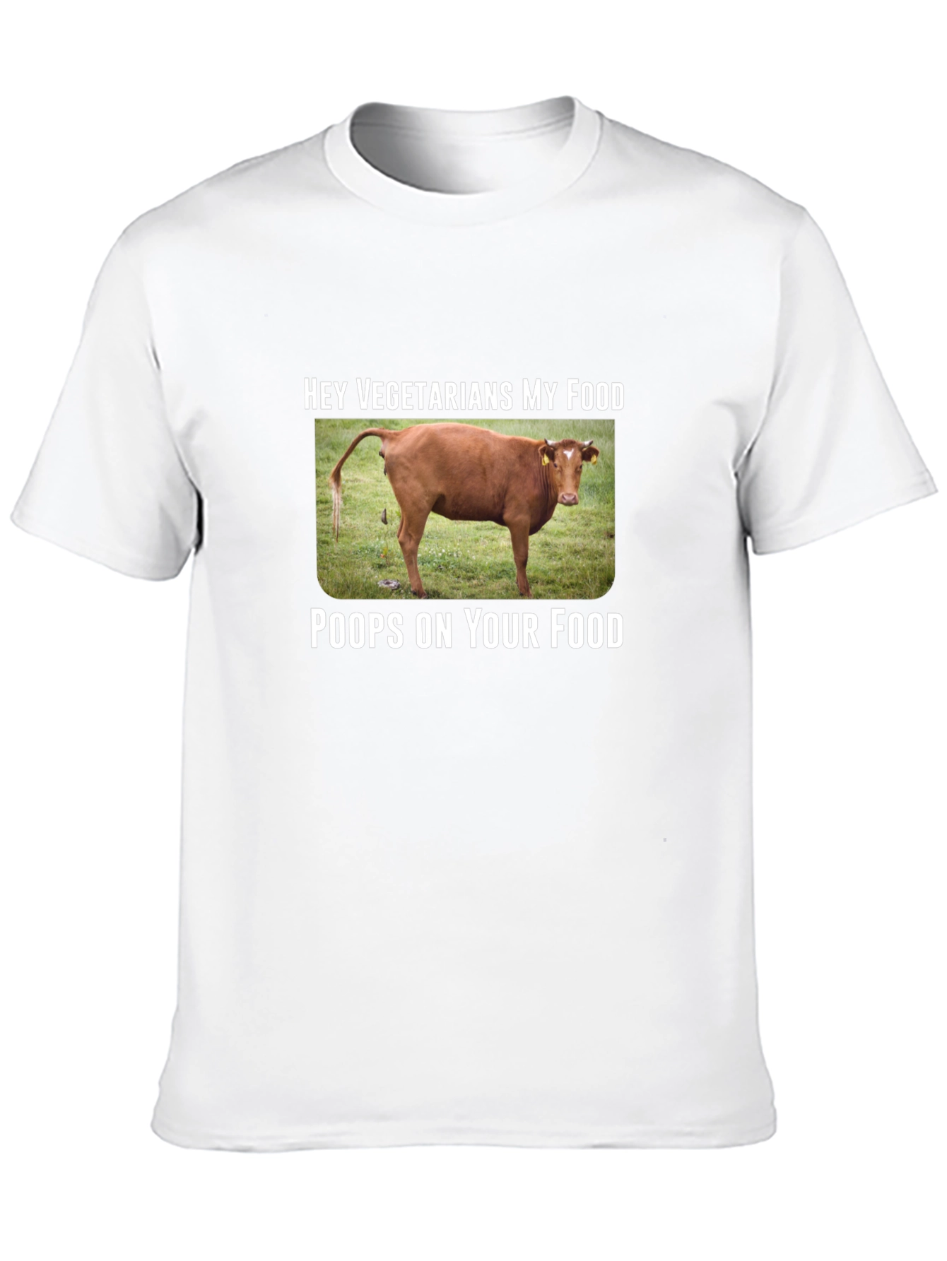 Black Humorous Vegetarian Food T-Shirt view 10