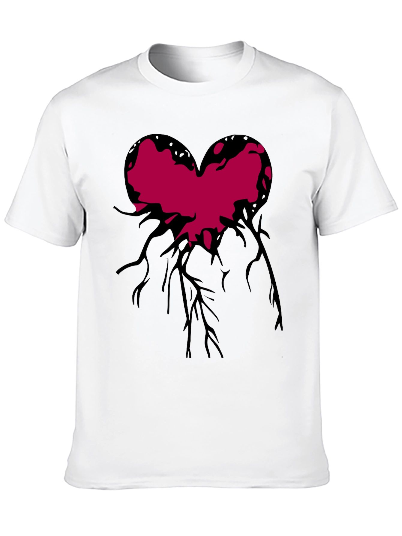 Black Heart Roots Graphic Print Crew Neck T-Shirt view 10