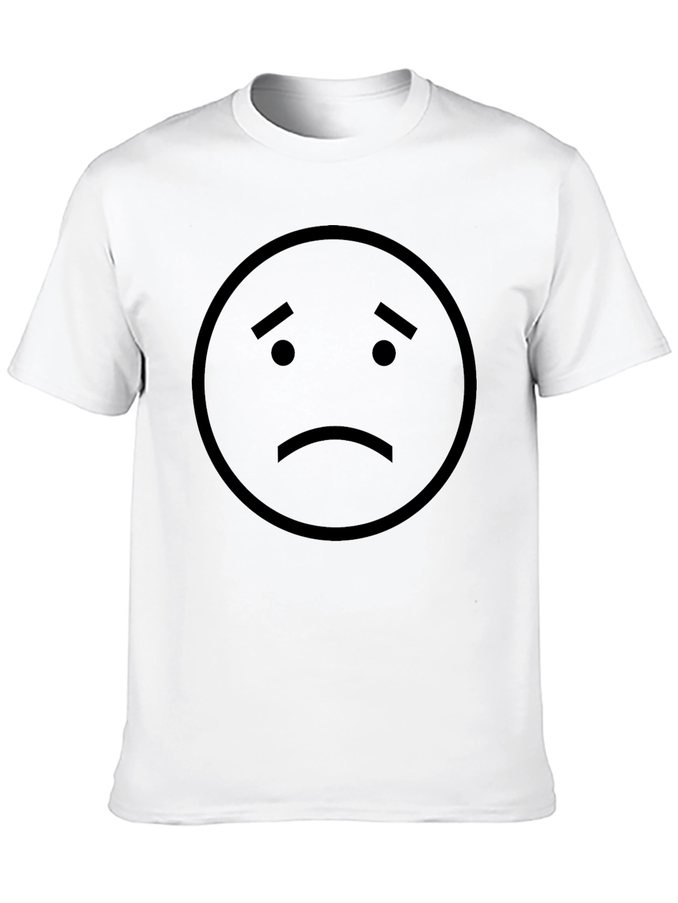 Black Sad Face Graphic T-Shirt - Unisex Casual Tee view 10