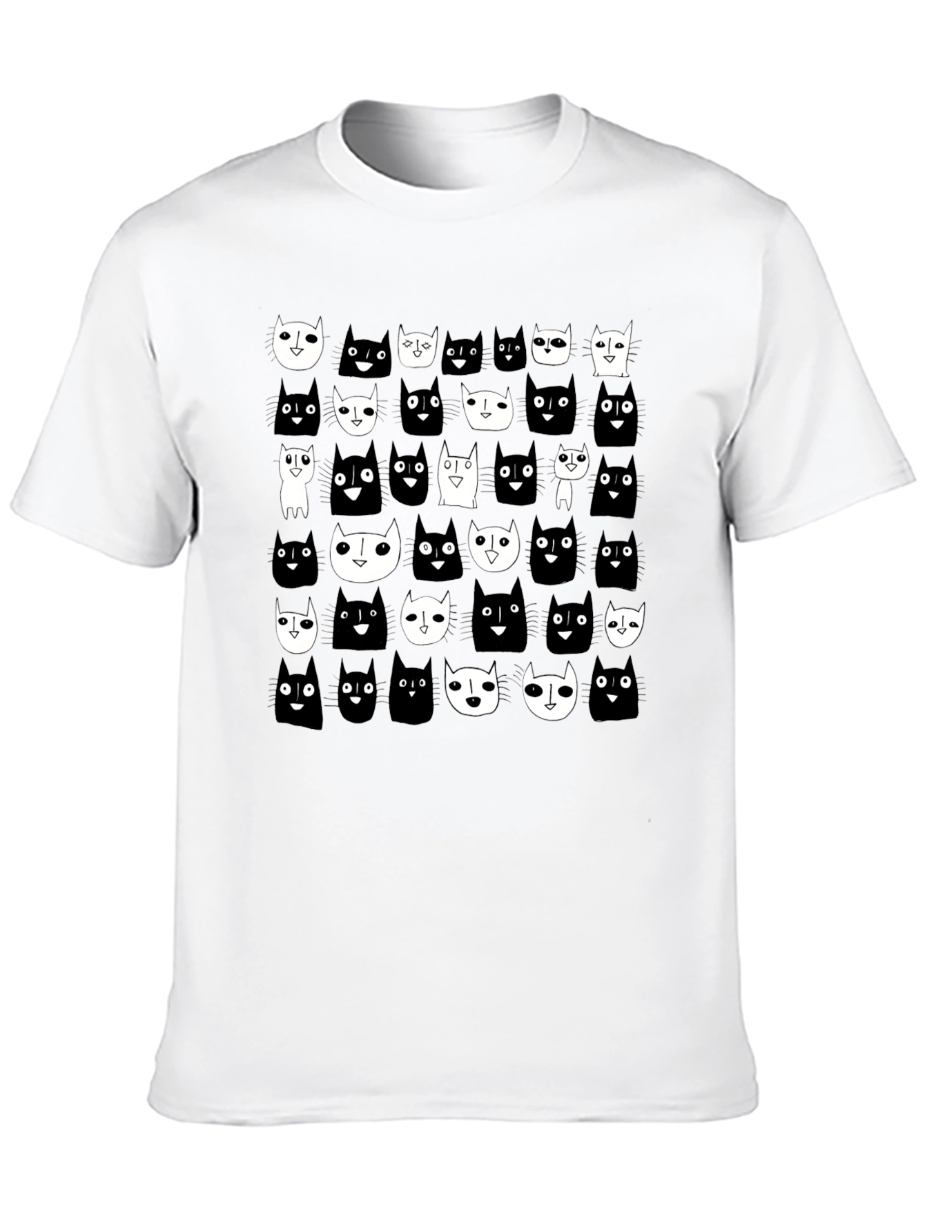 Black Black Cat Pattern T-Shirt view 10