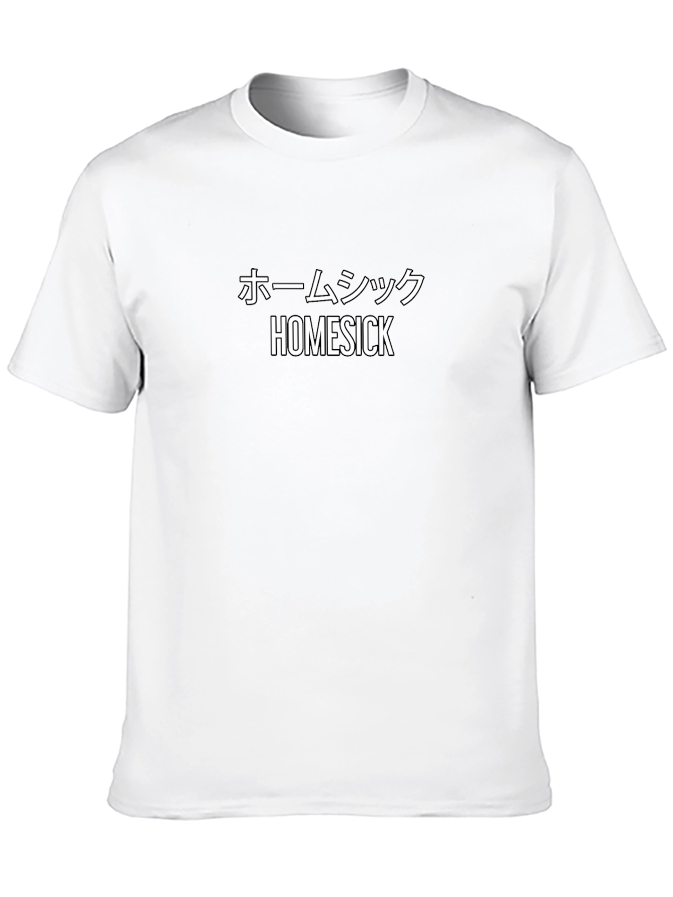 Black Homesick Graphic Tee - Trendy Japanese Text Design view 10