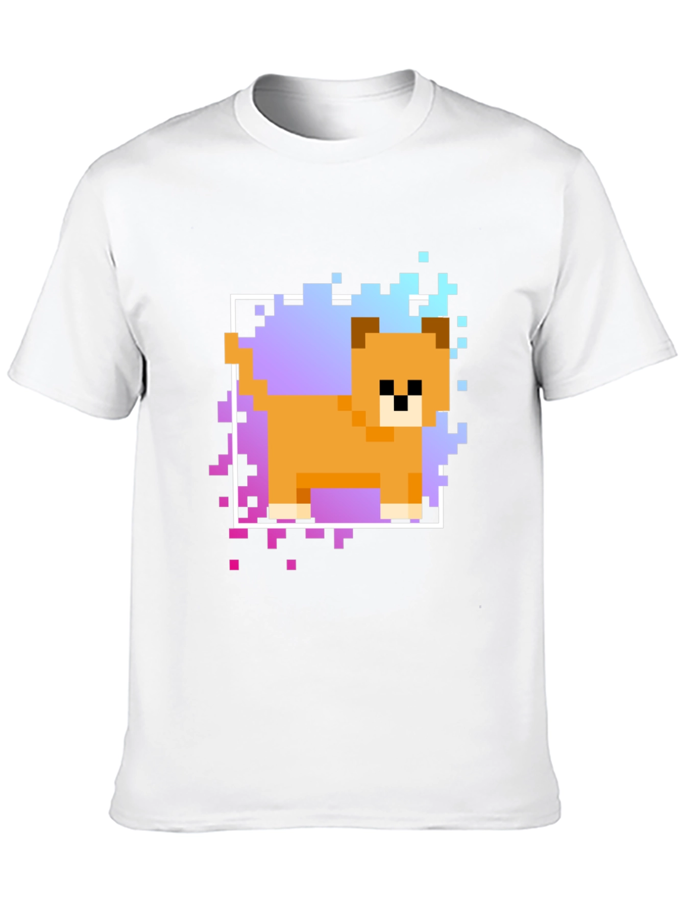 Black Pixel Dog Graphic T-Shirt - Trendy Casual Wear view 10