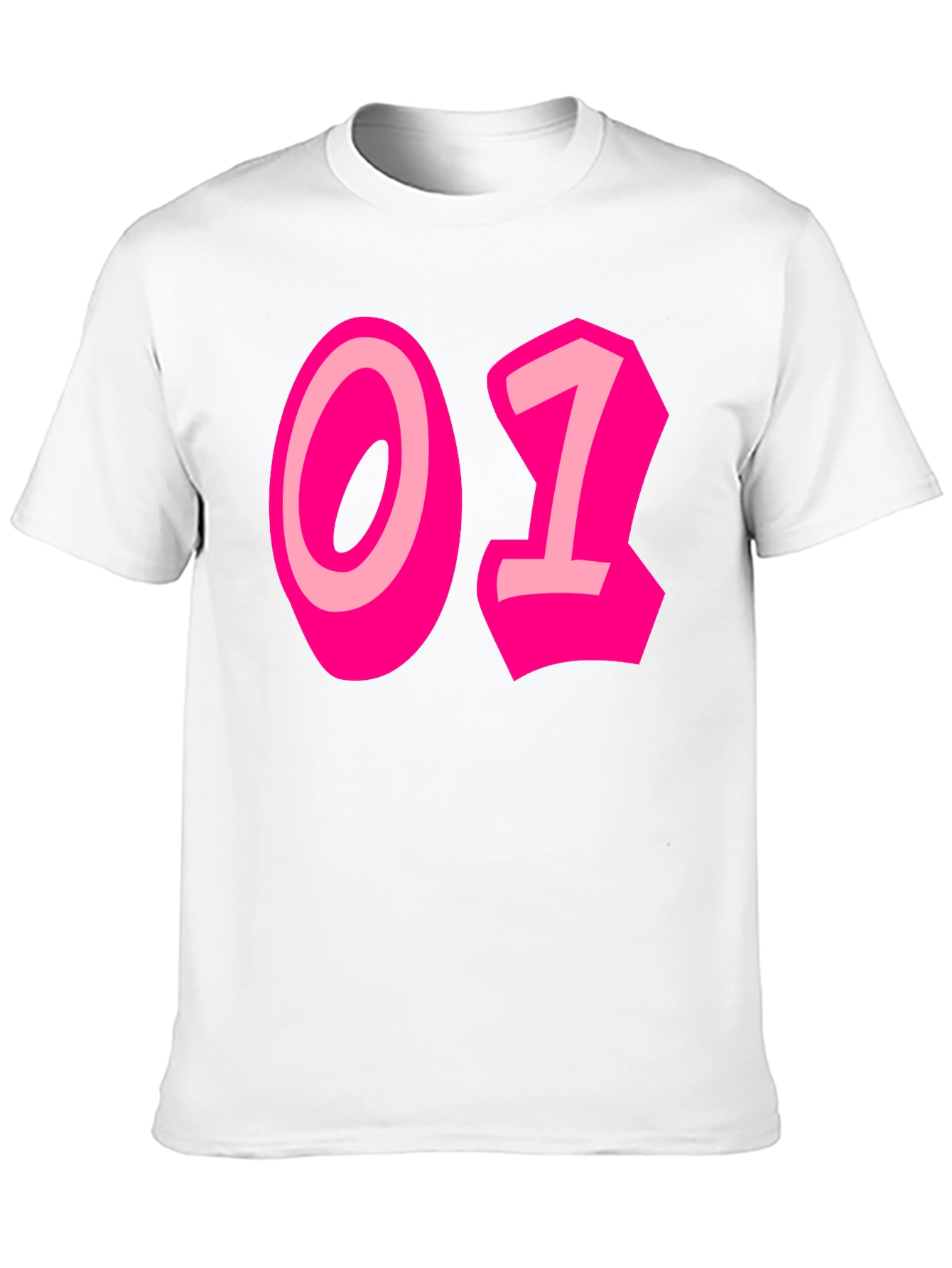 Black Black Tee with Bold Pink "01" Graphic view 10