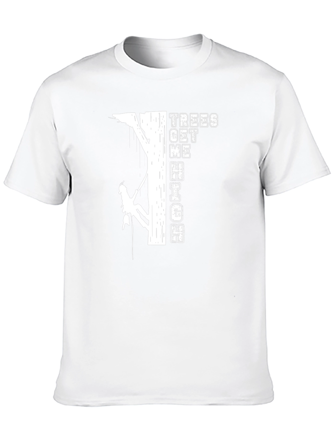 Black Trees Get Me High T-Shirt Climbing Design view 10
