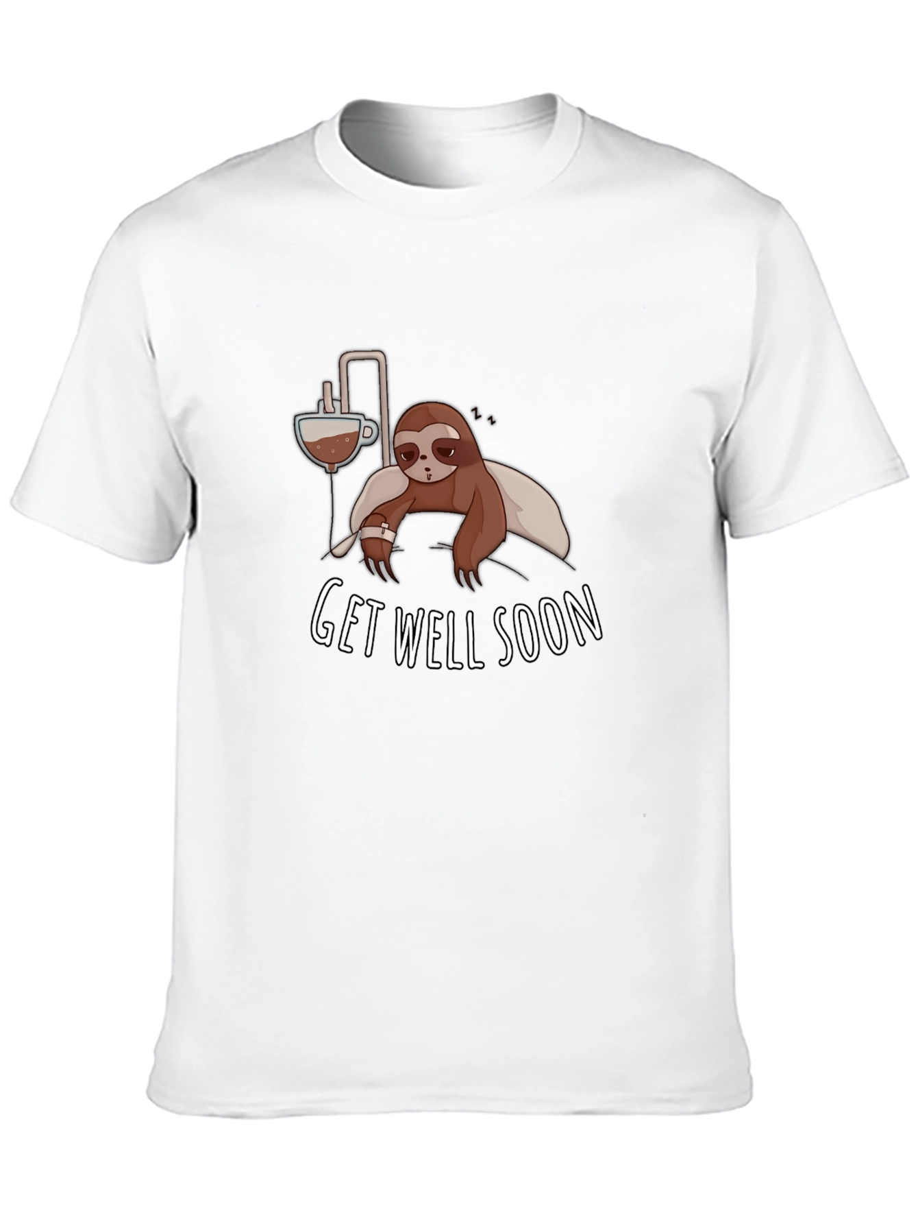 Black Get Well Soon Sloth Graphic T-Shirt view 10