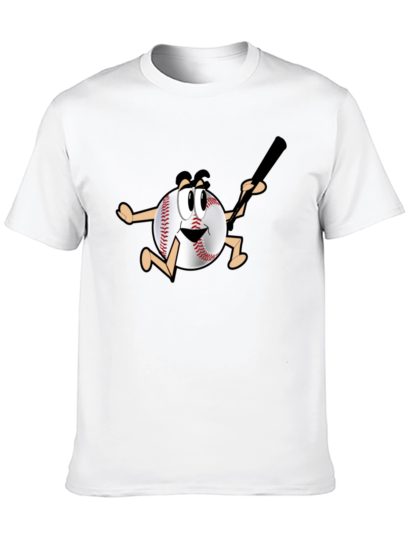 Black Baseball Cartoon T-Shirt view 10