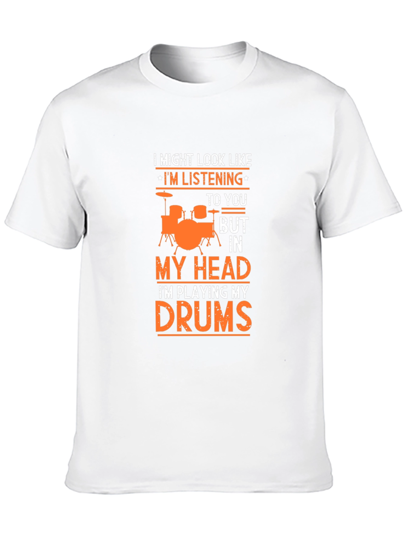 Black Drummer T-Shirt: "I Might Look Like I'm Listening" view 10