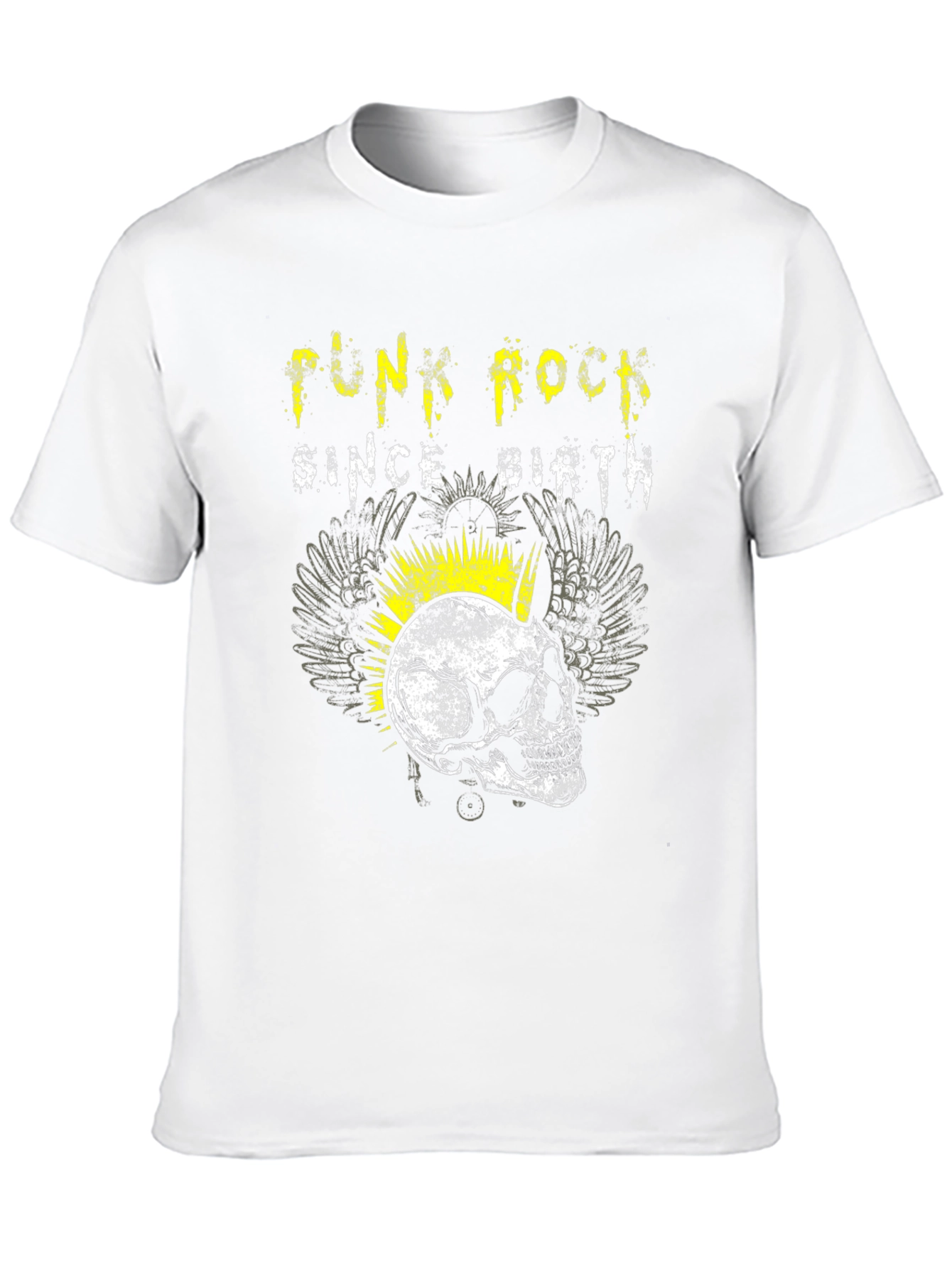 Black Punk Rock Since Birth Skull Graphic Tee view 10