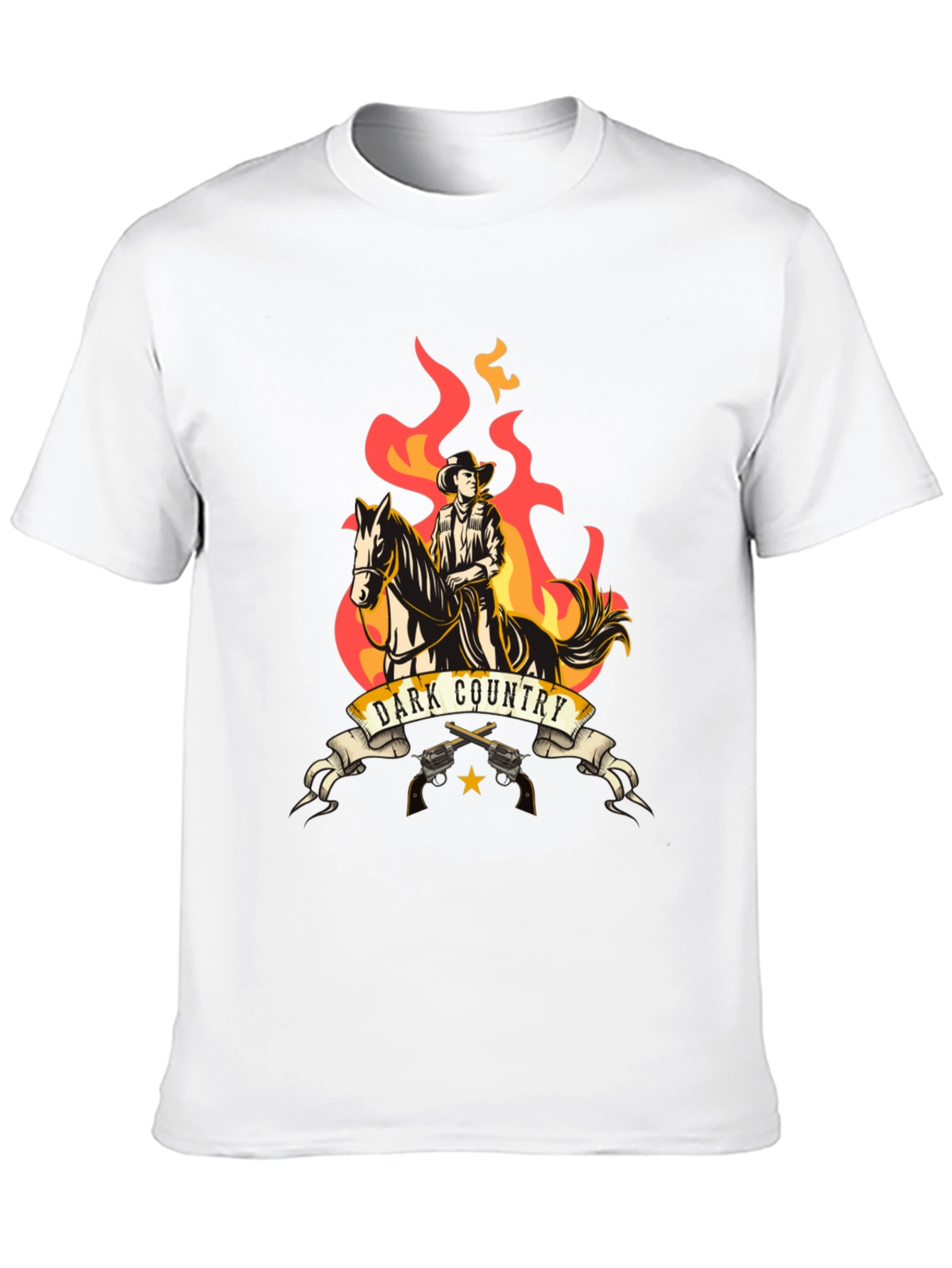 Black Dark Country Cowboy Graphic Tee view 10