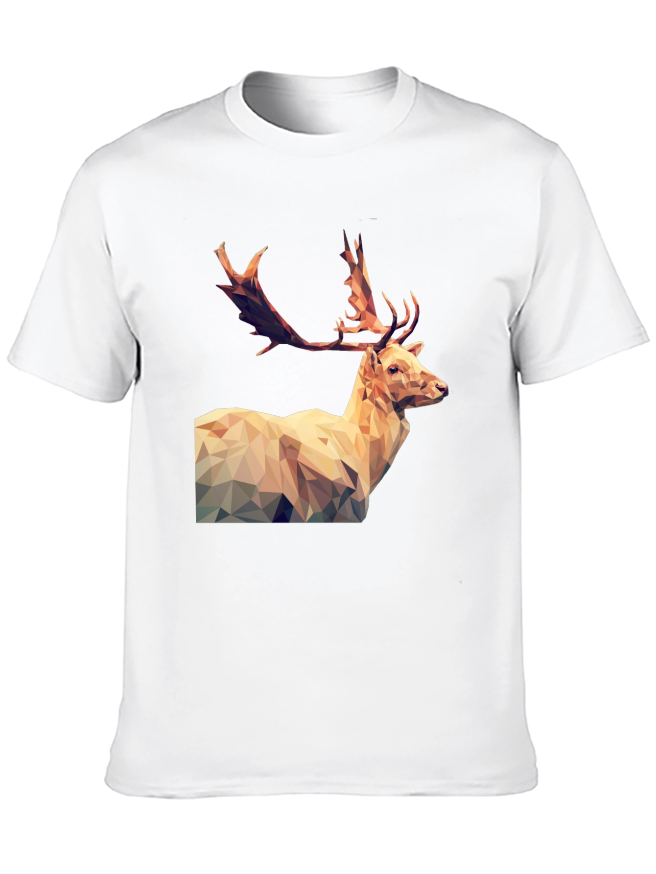 Black Geometric Deer Graphic Tee - Men's Black T-Shirt view 10