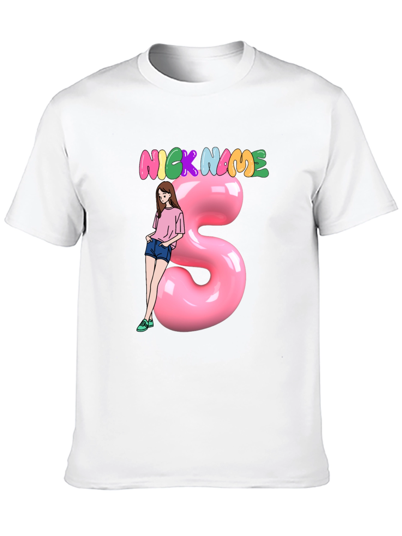 Black Nickname Girl Graphic T-Shirt - Unisex view 10
