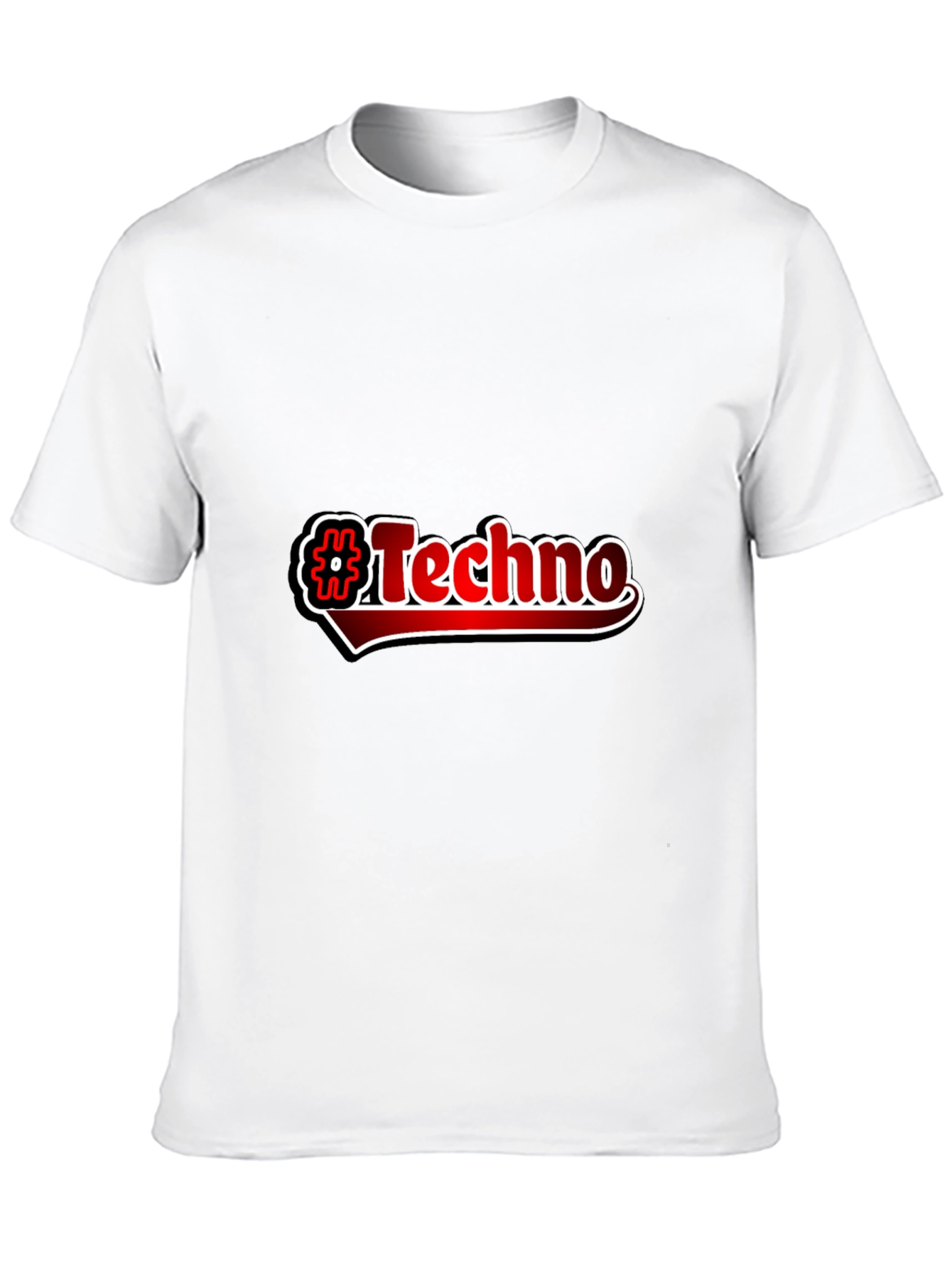 Black Hashtag Techno Graphic Tee view 10