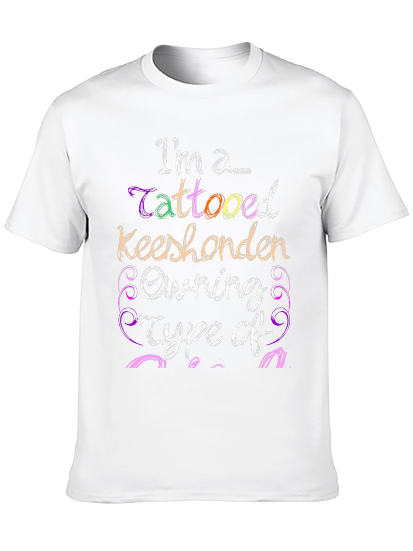 Black Tattooed Keeshonden Owning Type T-Shirt view 10
