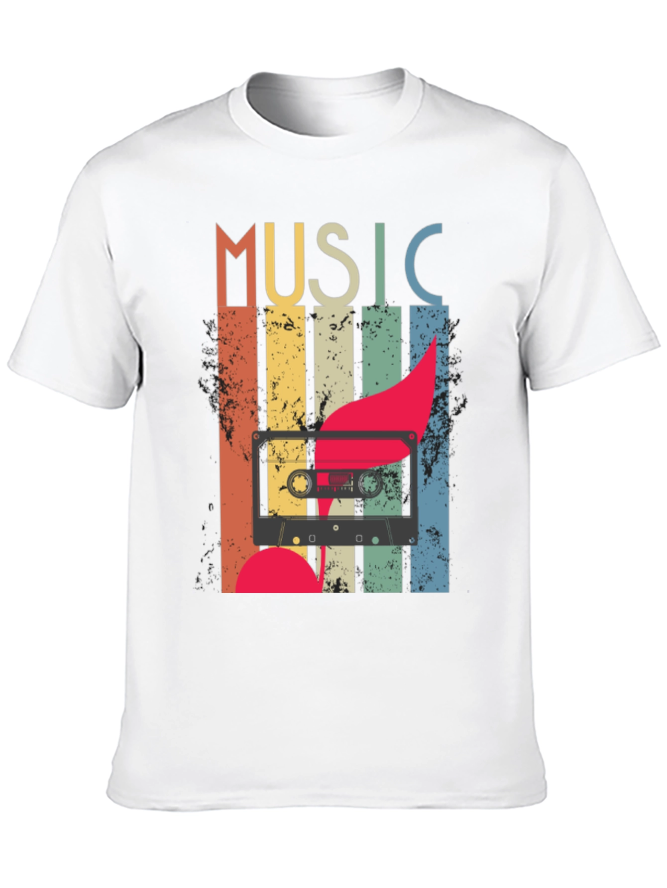 Black Retro Music Cassette T-Shirt - Vintage Style Tee view 10