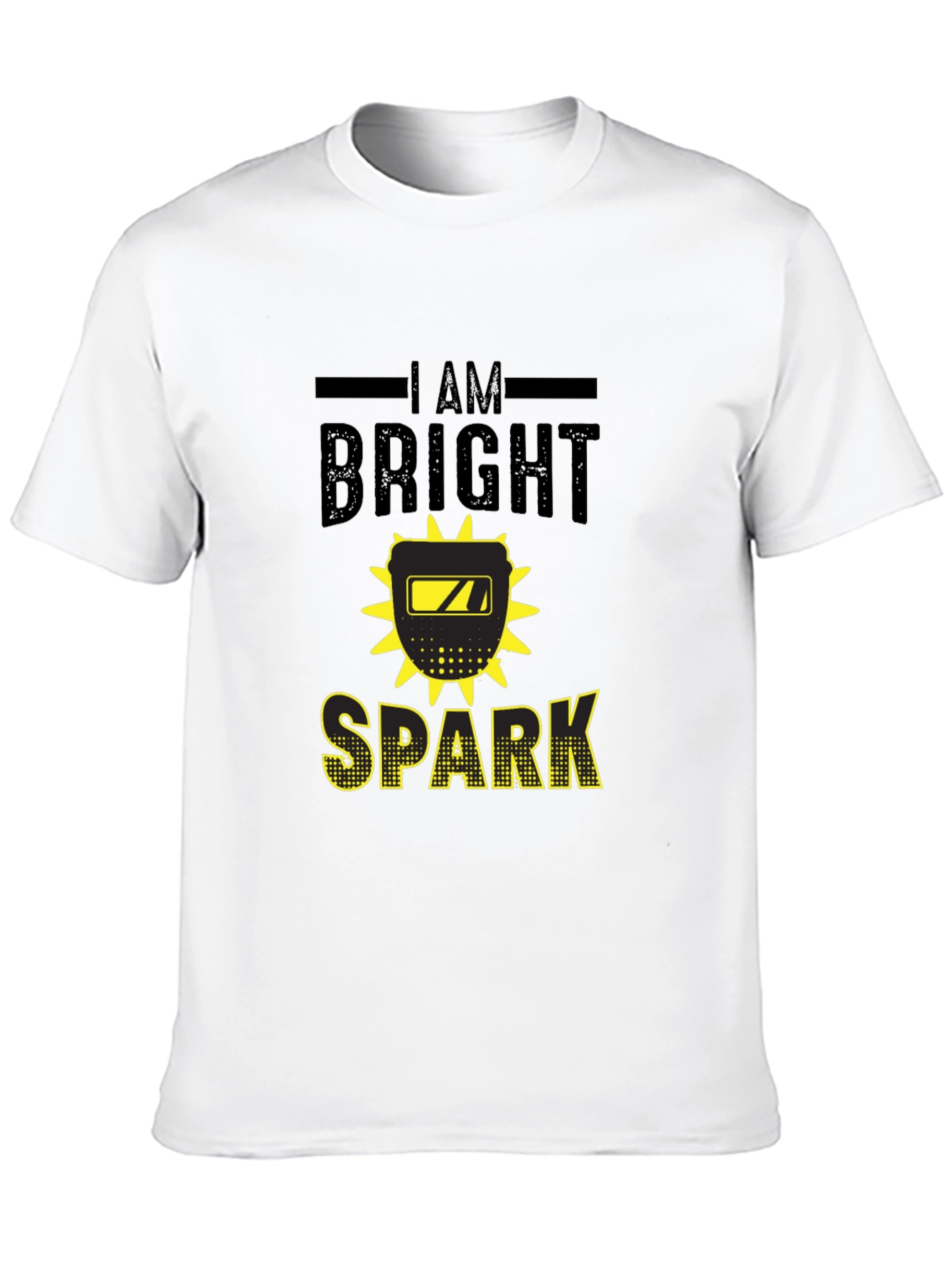 Black Bright Spark Welder T-Shirt - Black Cotton Tee view 10