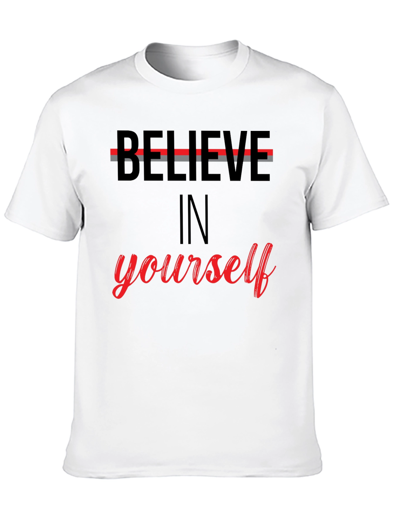 Black Believe In Yourself Graphic Tee - Motivational T-Shirt view 10