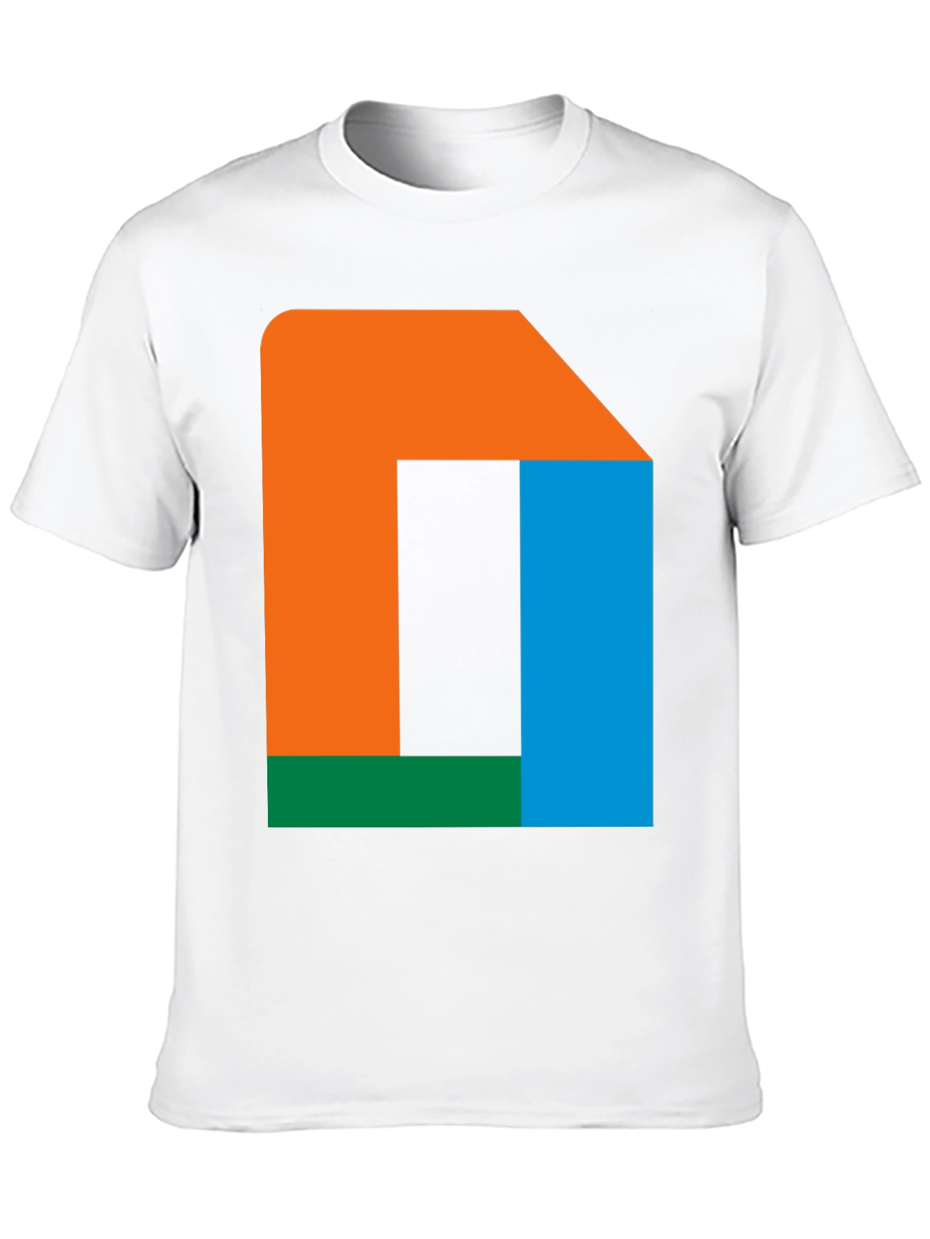 Black Abstract Color Block T-Shirt - Modern Geometric Design view 10