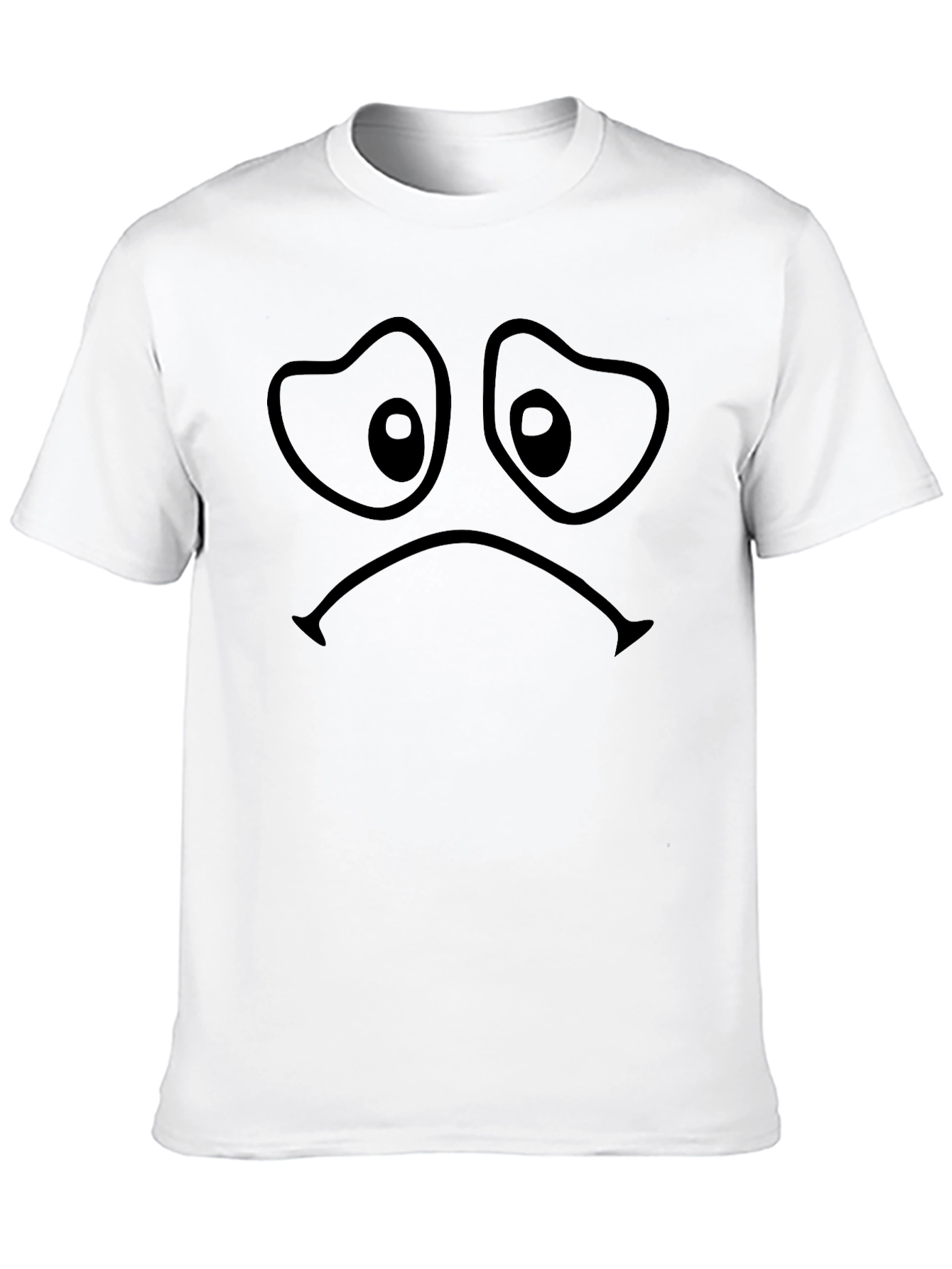 Black Sad Face Graphic T-Shirt - Unisex view 10
