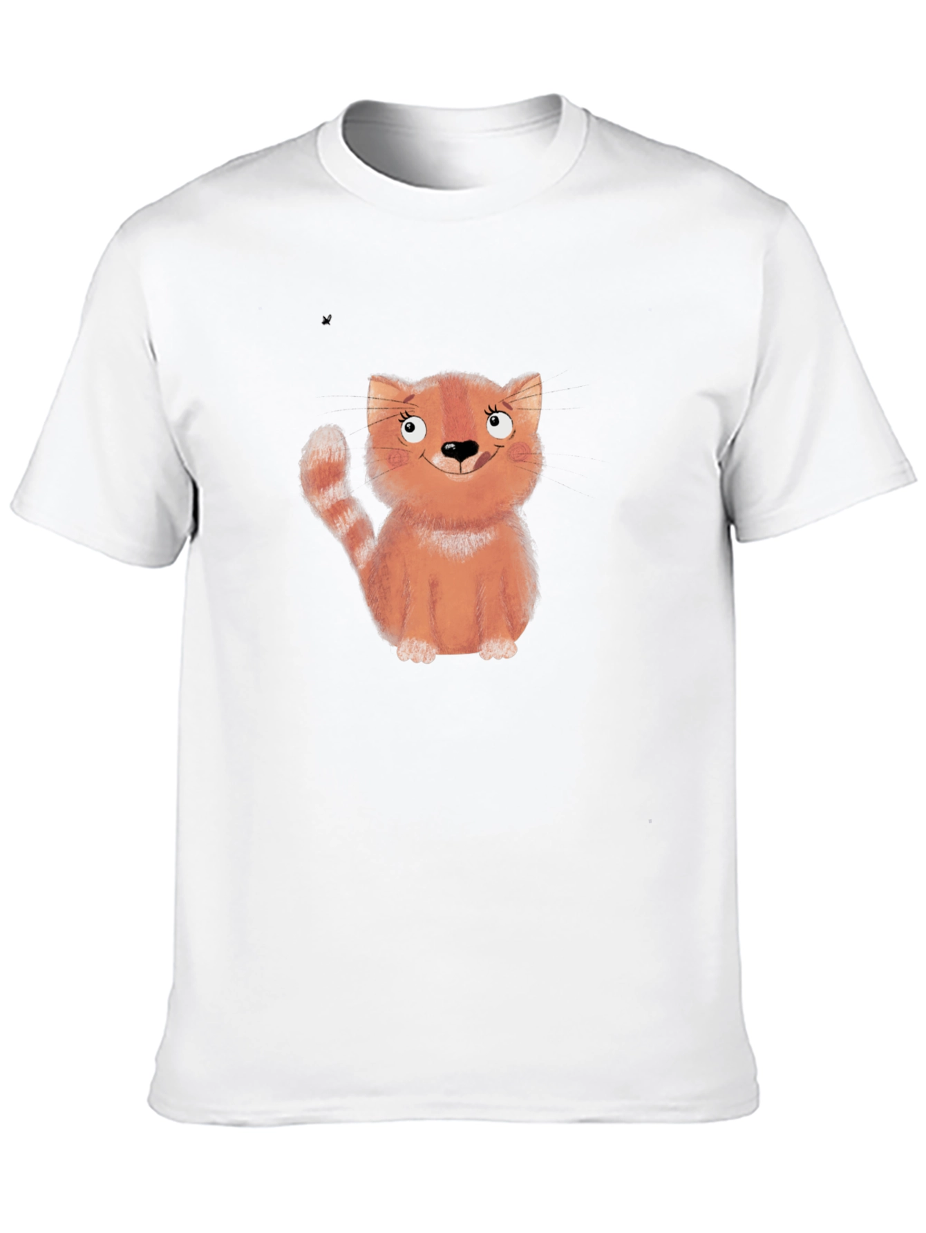 Black Cute Cartoon Cat Black T-Shirt view 10