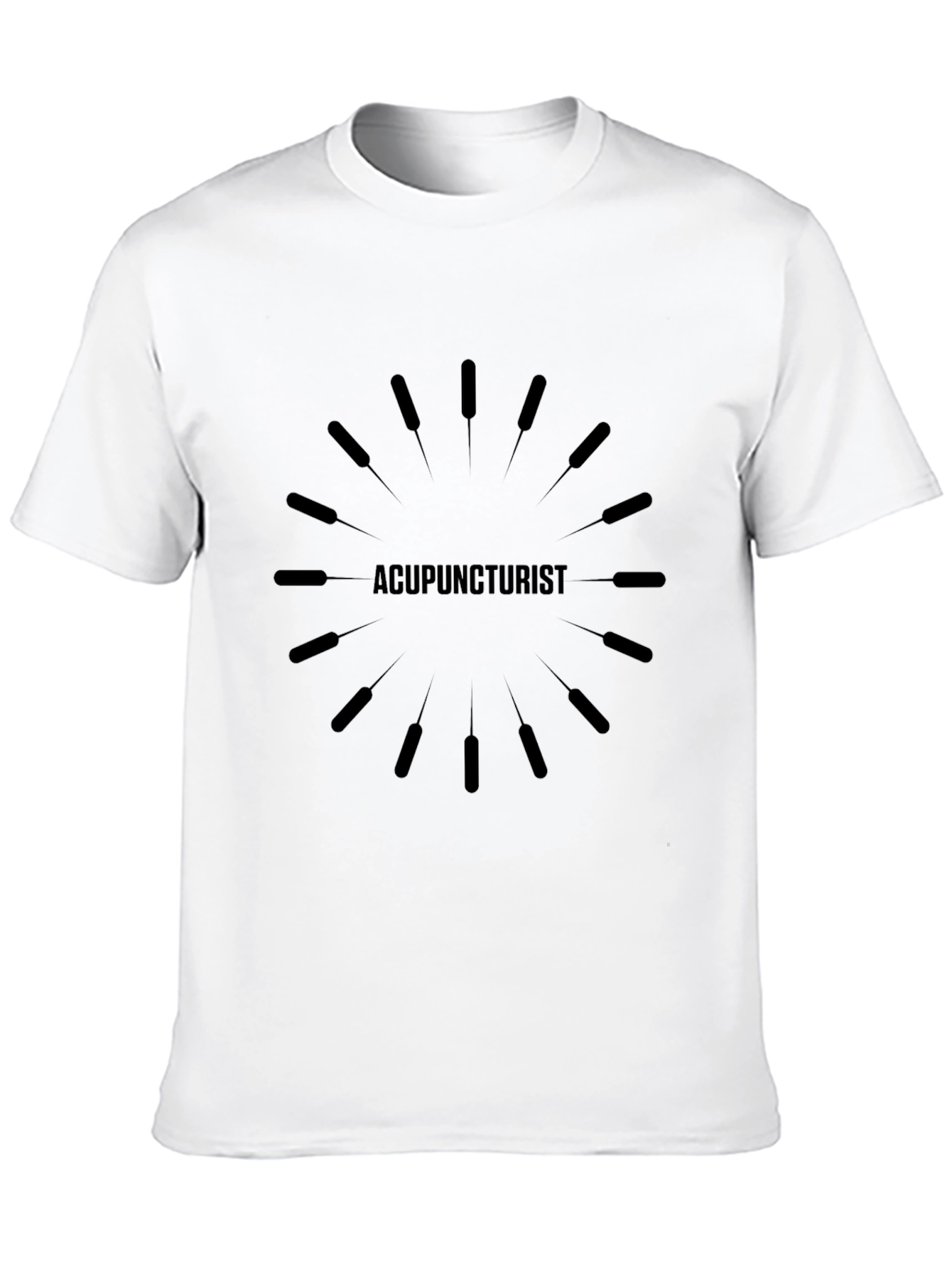 Black Acupuncturist Graphic T-Shirt - Unisex Black Tee view 10