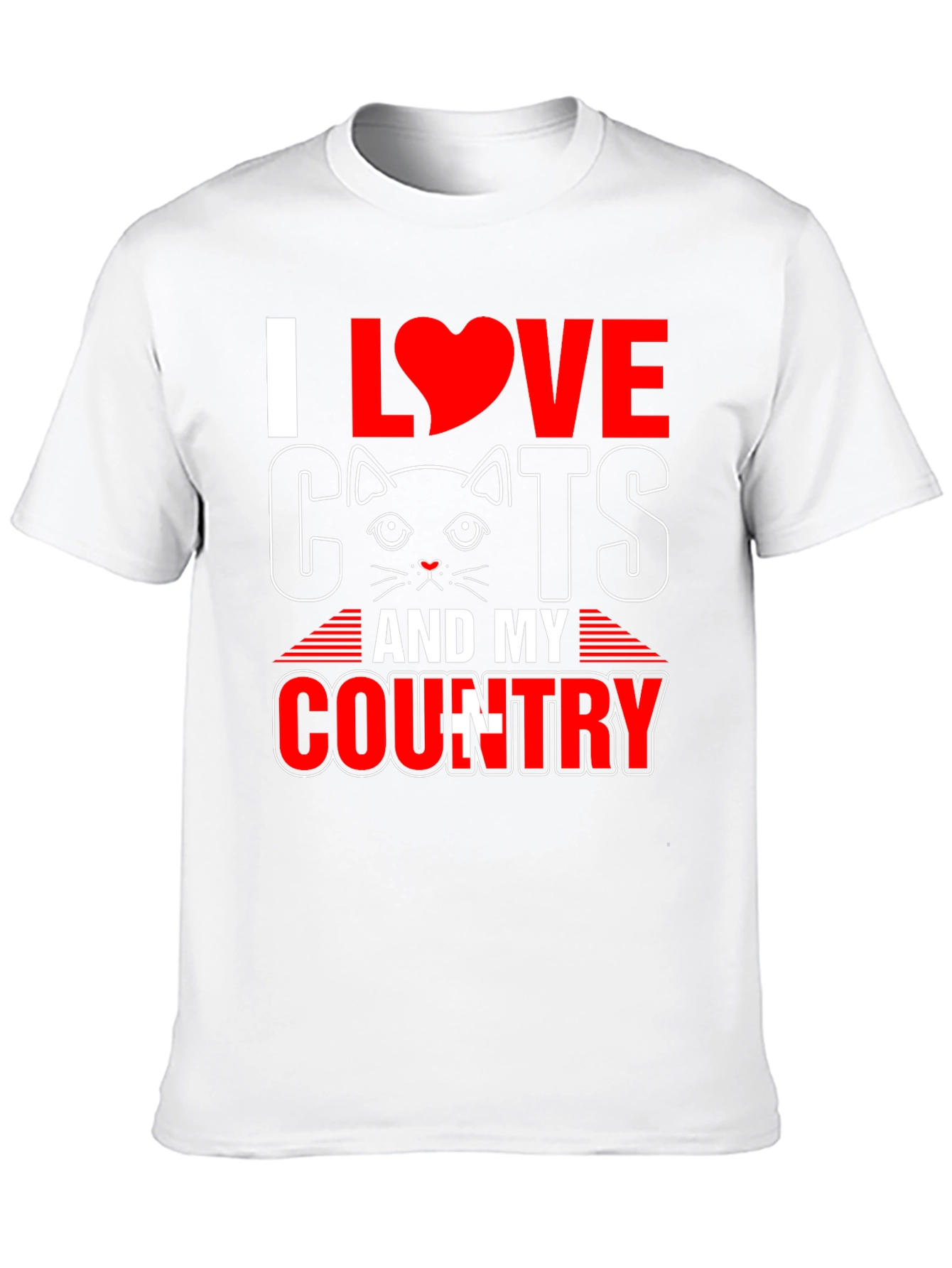 Black I Love Cats and My Country T-Shirt view 10