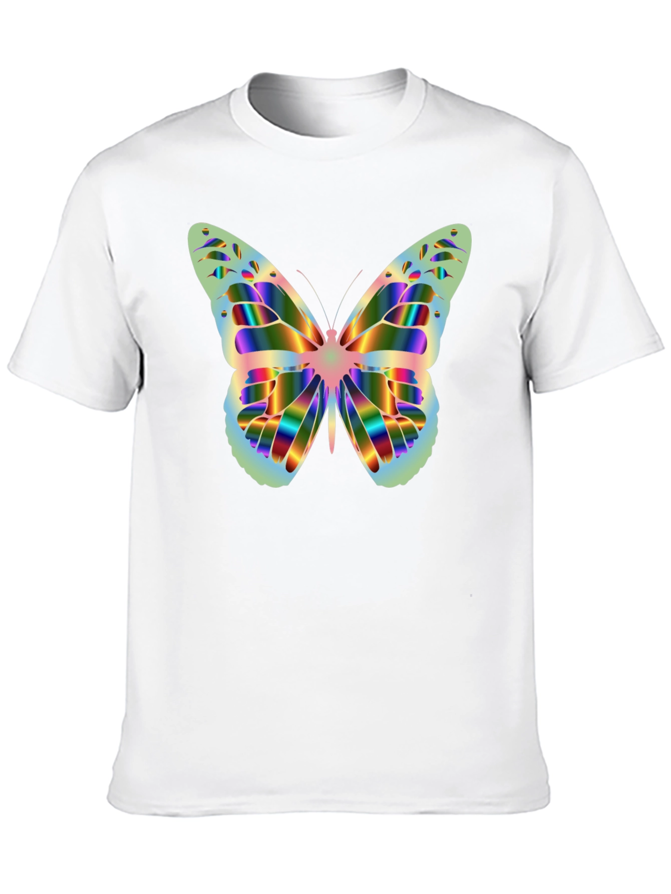 Black Butterfly Graphic Tee - Rainbow Prism Design view 10