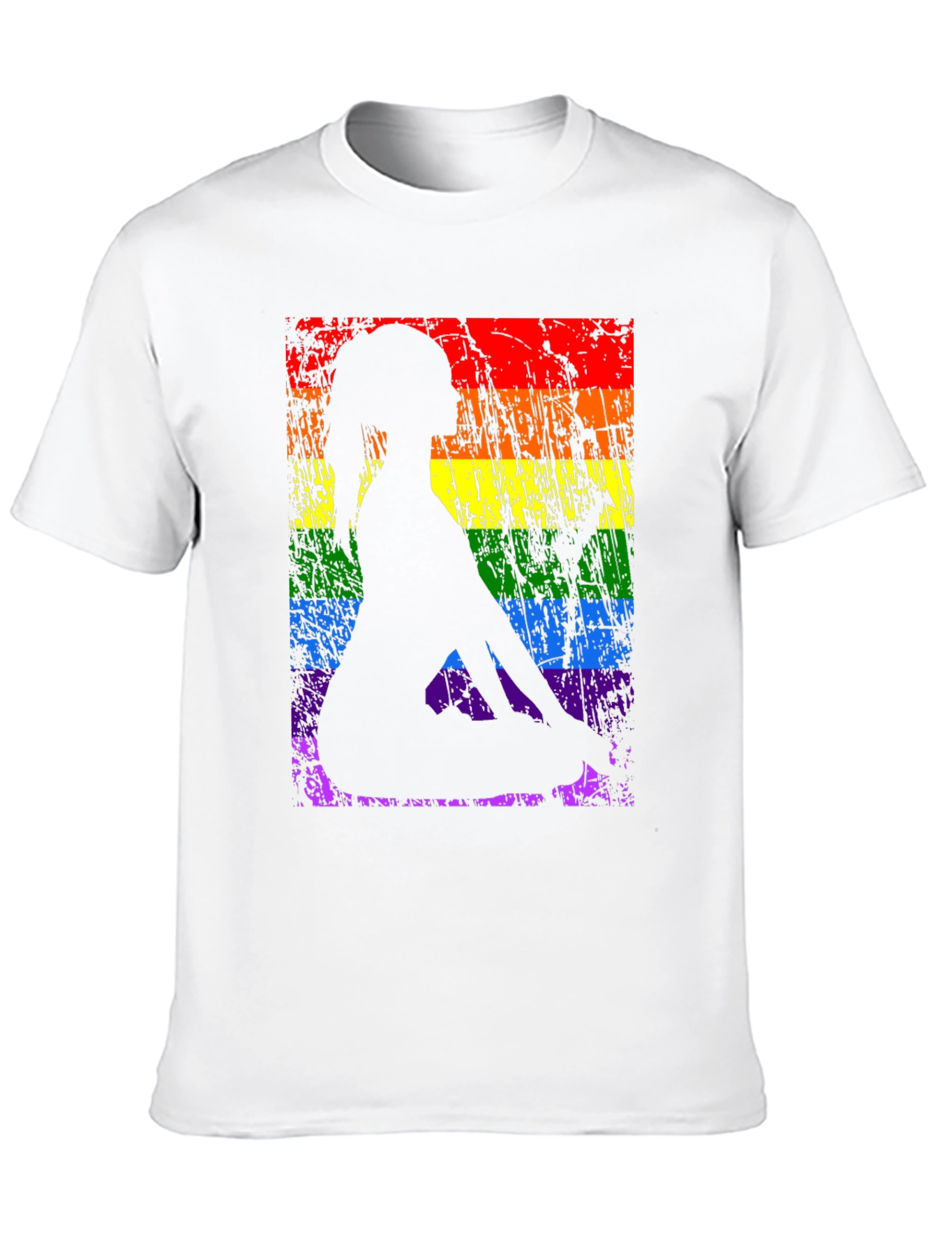 Black Yoga Pose LGBTQ Pride T-Shirt view 10