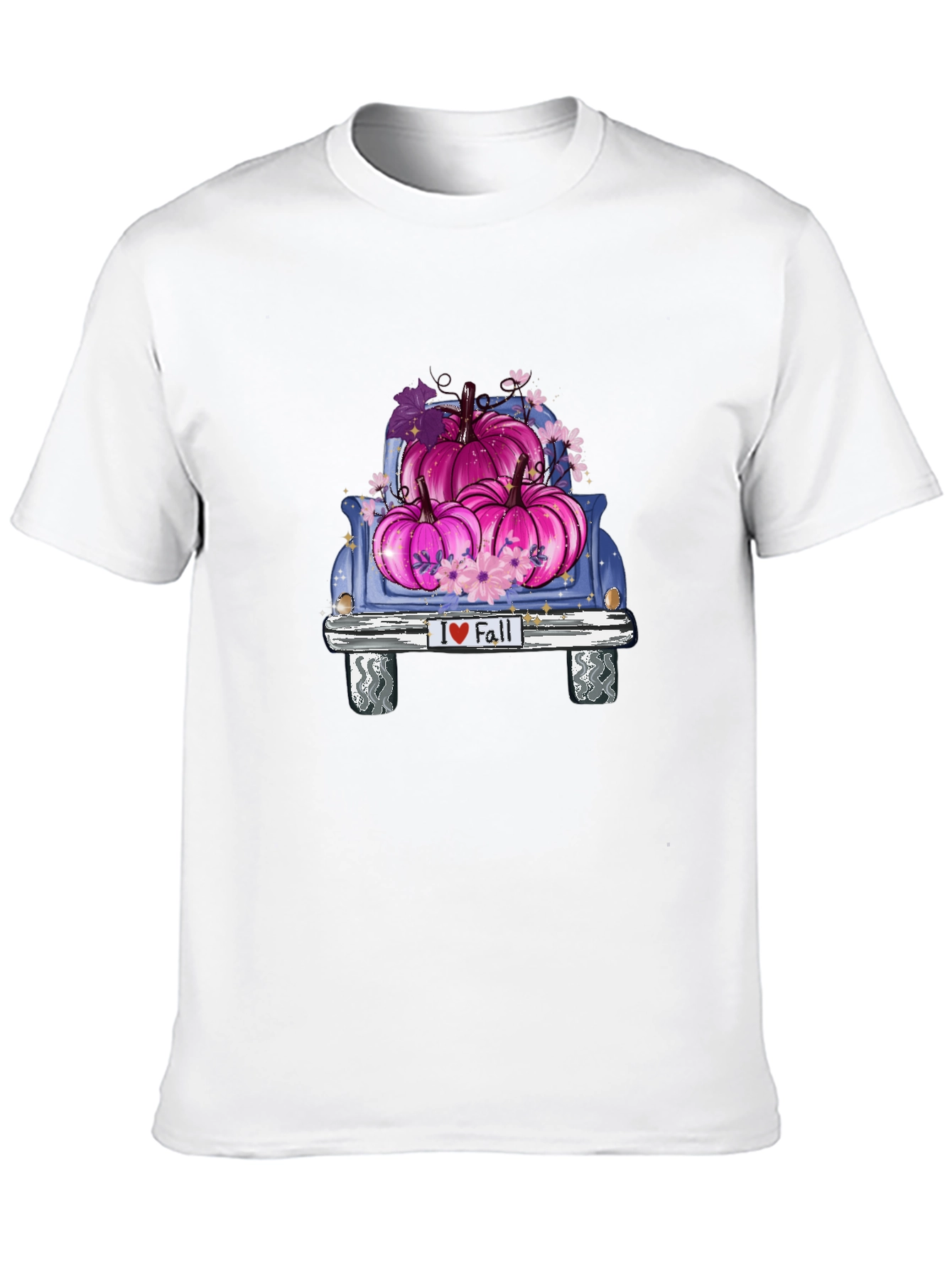 Black I Love Fall Pumpkin Truck Tee view 10