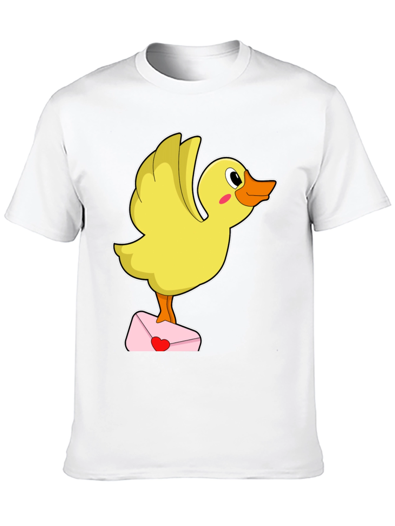 Black Duck with Love Letter T-Shirt - Cute Valentine's Day Gift! view 10