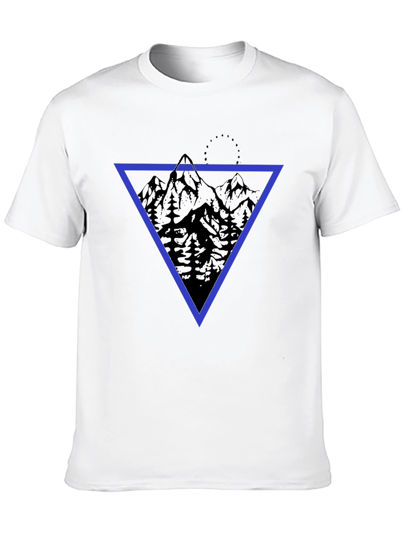 Black Geometric Mountain Print T-Shirt view 10