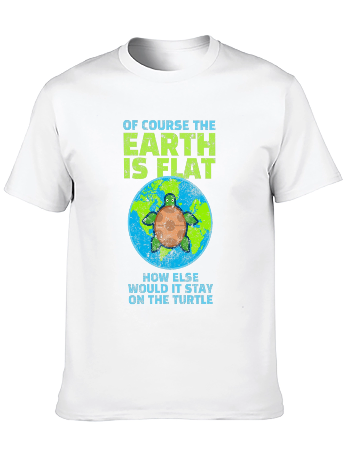 Black Flat Earth Turtle Humor T-Shirt view 10