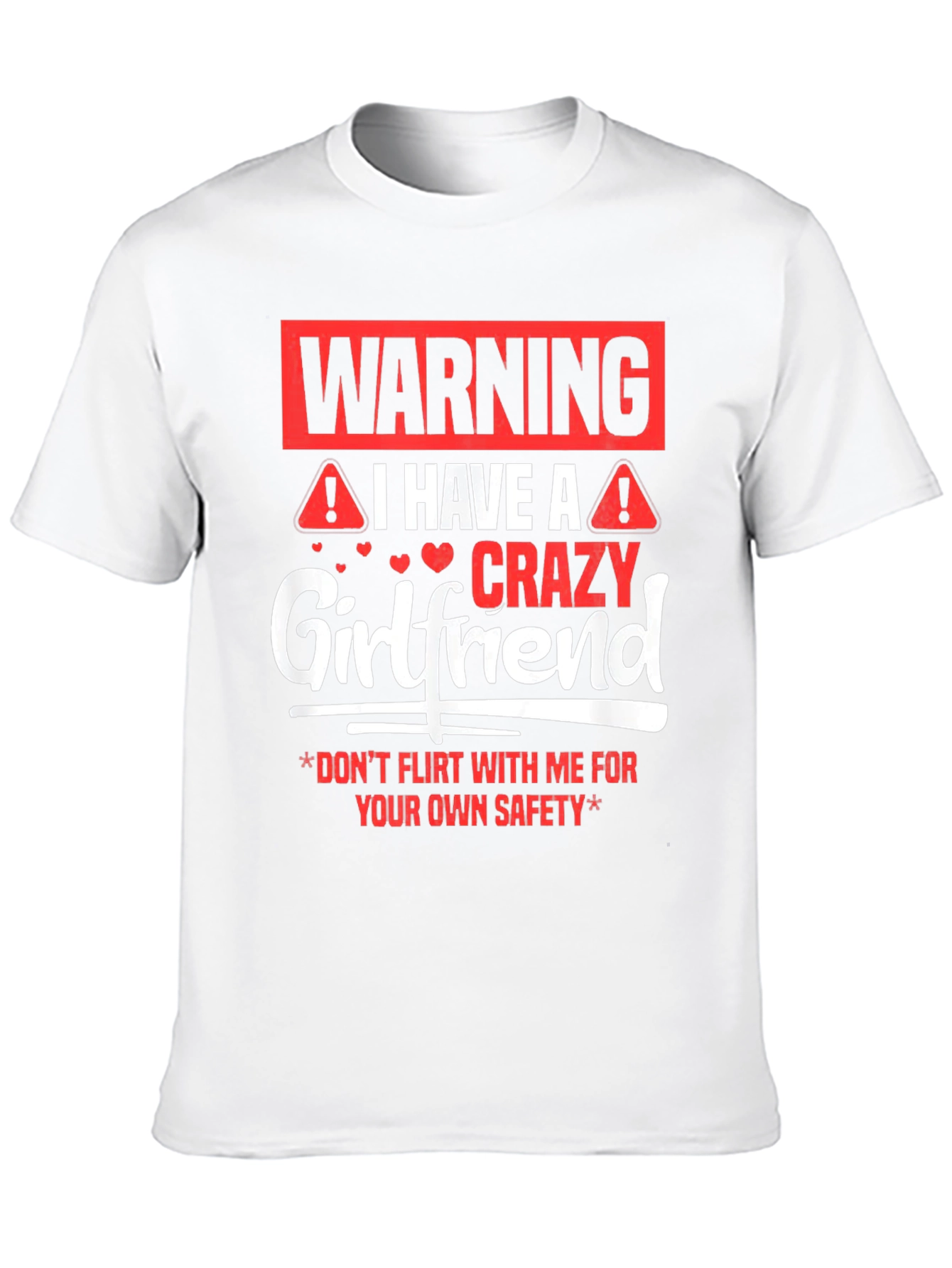 Black Warning Crazy Girlfriend Men's Black T-Shirt view 10