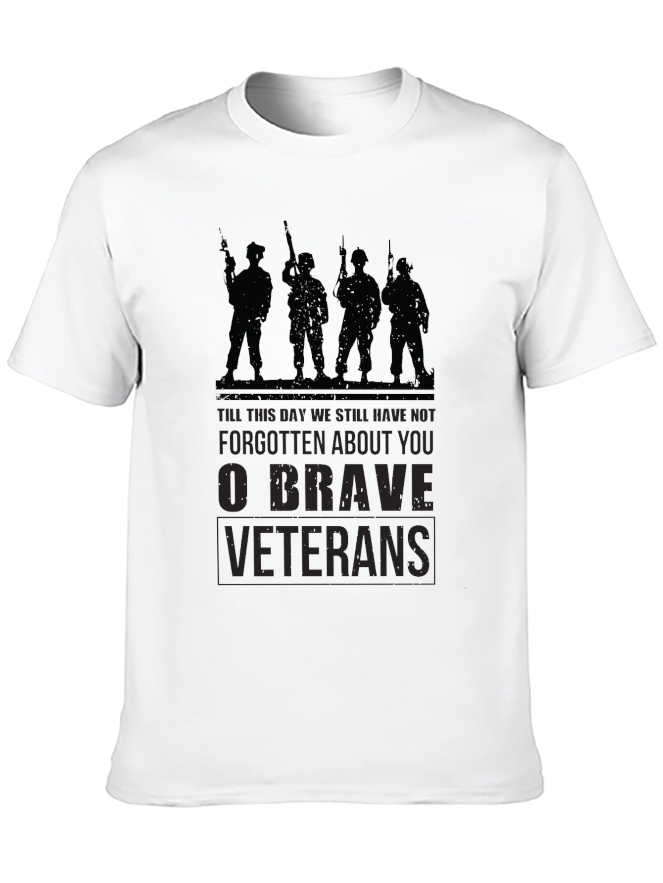 Black O Brave Veterans Graphic T-Shirt - Military Tribute Tee view 10