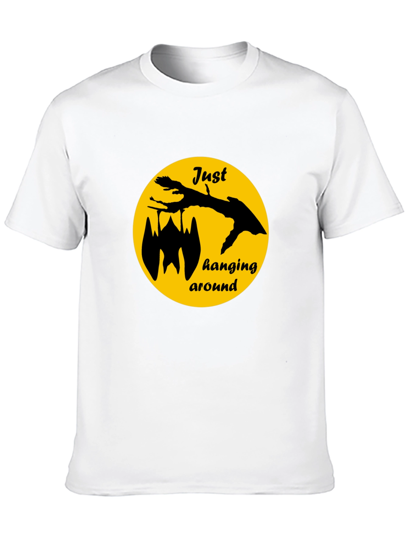 Black Just Hanging Around Bat Graphic Tee - Black view 10