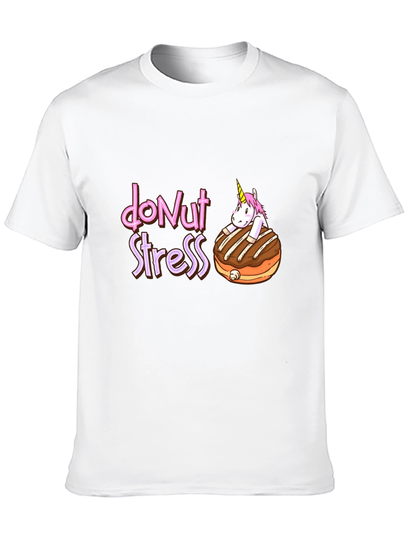 Black Donut Stress T-Shirt - Cute Unicorn Tee view 10