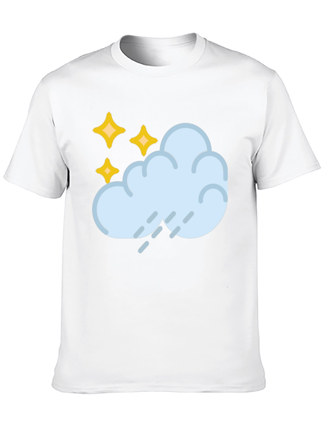 Black Rain Cloud & Stars Graphic Black T-Shirt view 10