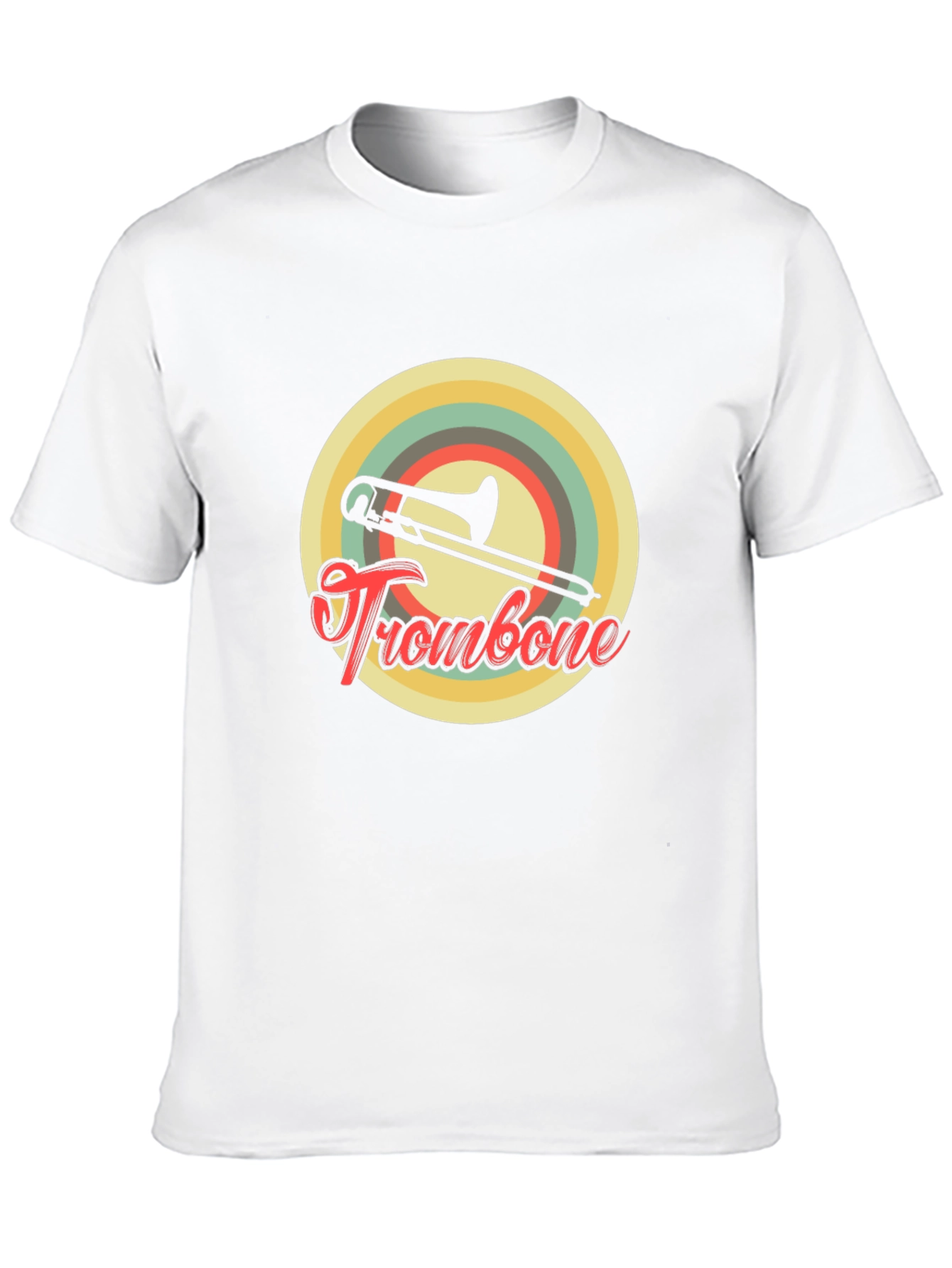 Black Retro Trombone T-Shirt - Vintage Musical Design view 10