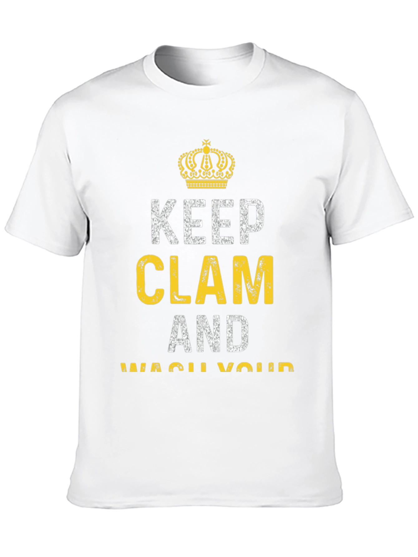 Black Keep Clam and Wash Your T-Shirt view 10