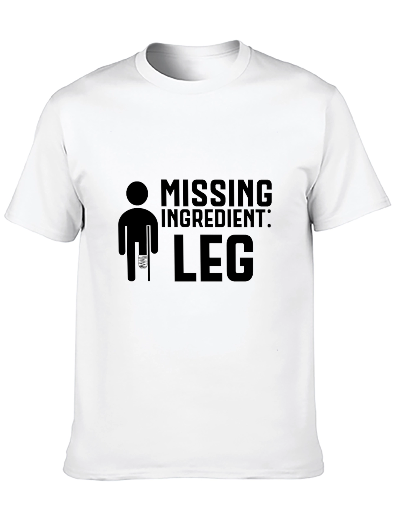Black Humorous Missing Leg Graphic T-Shirt - Black view 10