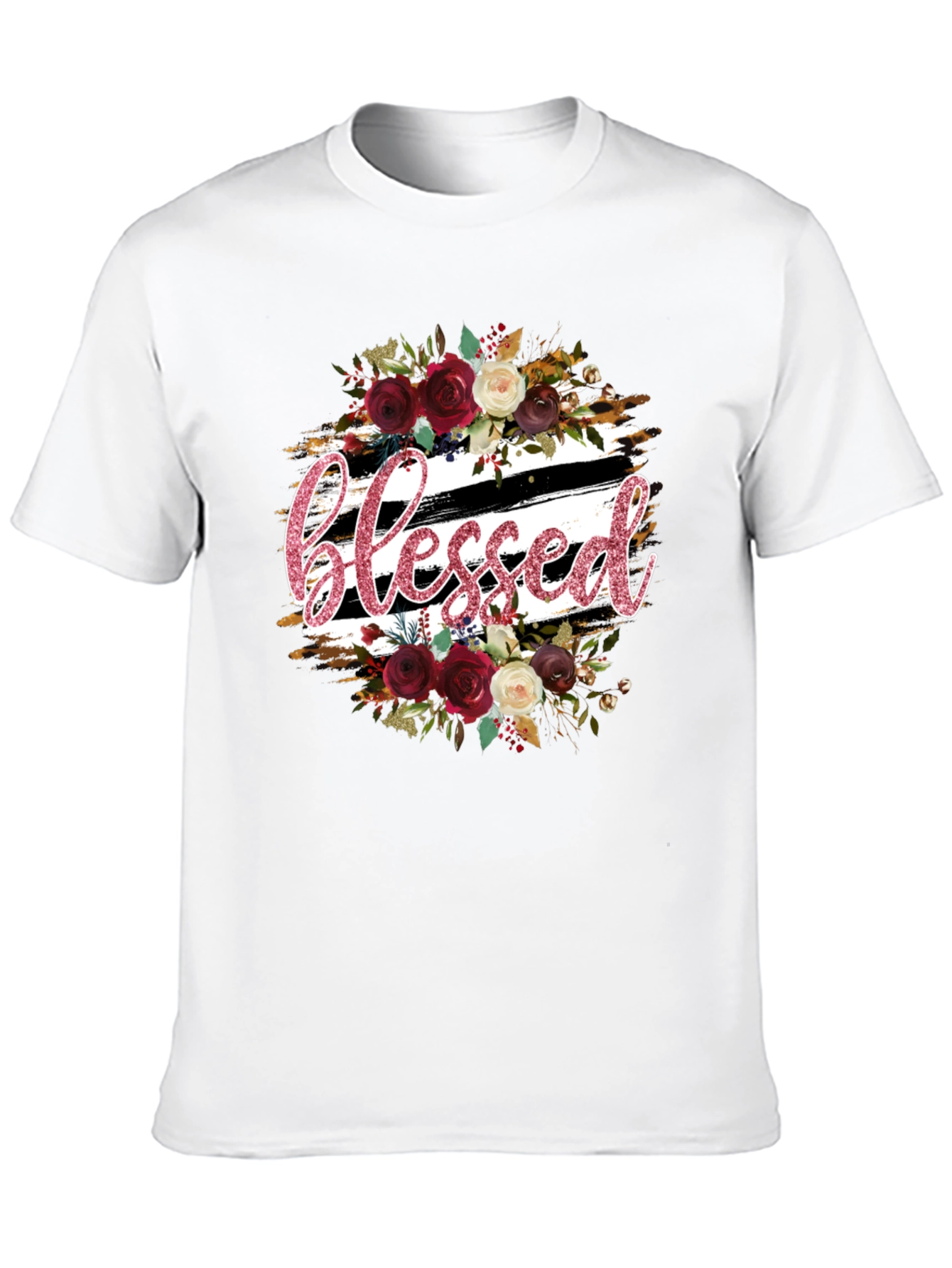 Black Blessed Floral Graphic T-Shirt - Stylish & Comfortable view 10