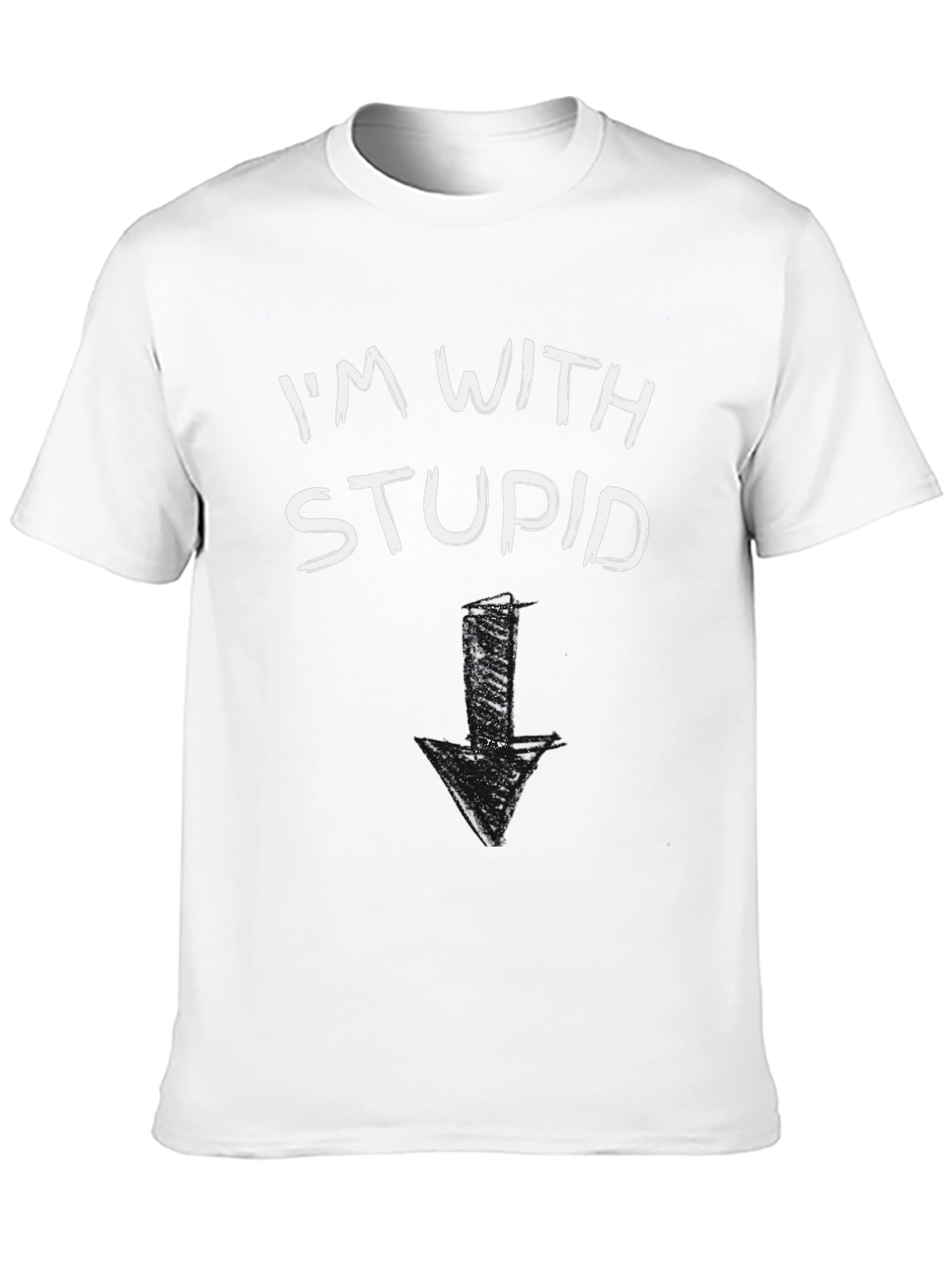 Black I'm With Stupid T-Shirt Funny Arrow Pointing Down view 10