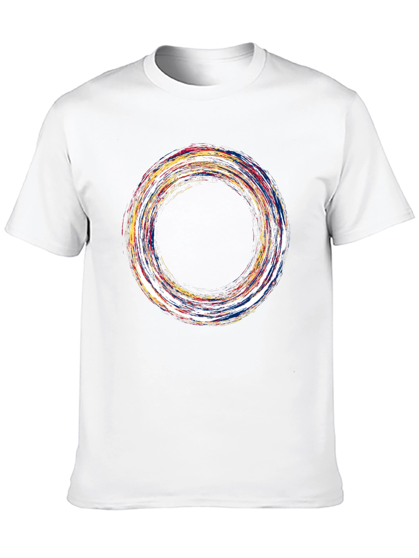 Black Abstract Circle Graphic Tee - Soft Black Cotton view 10