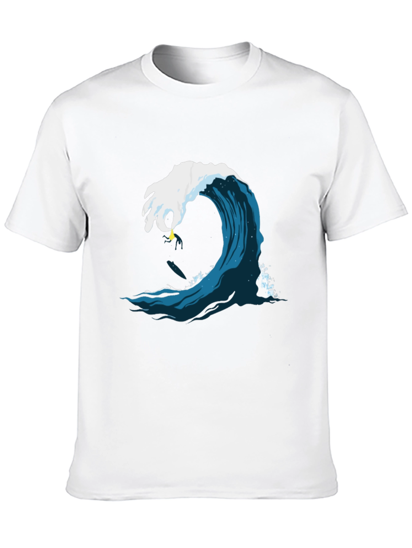 Black Surfer Wave Graphic Tee - Black Cotton Shirt view 10