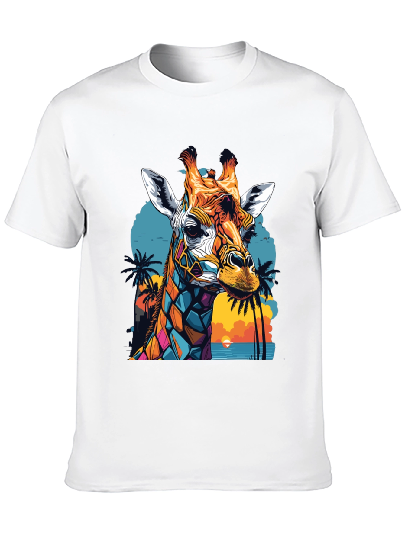 Black Colorful Giraffe Graphic Tee view 10