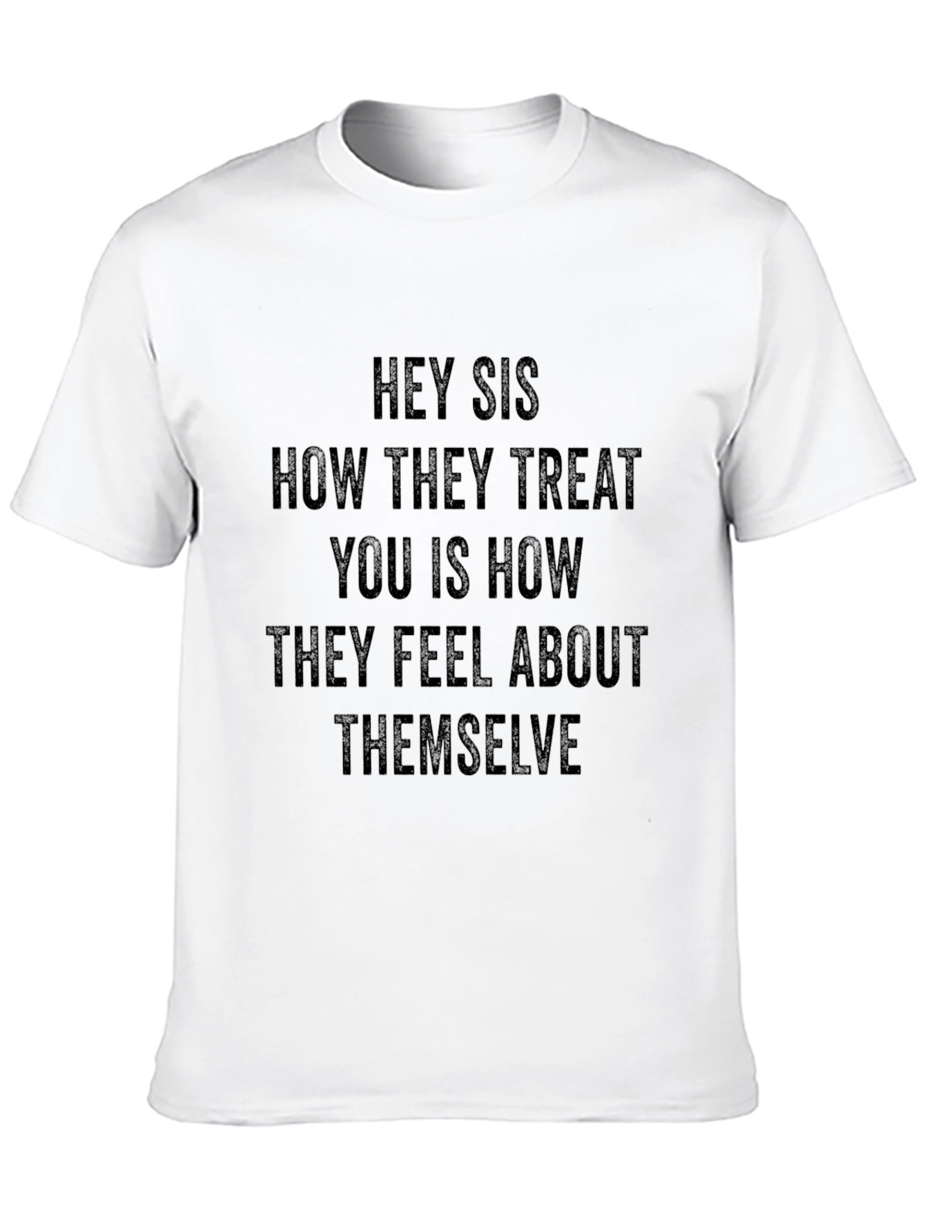 Black Hey Sis Graphic Tee - Empowering Message T-Shirt view 10