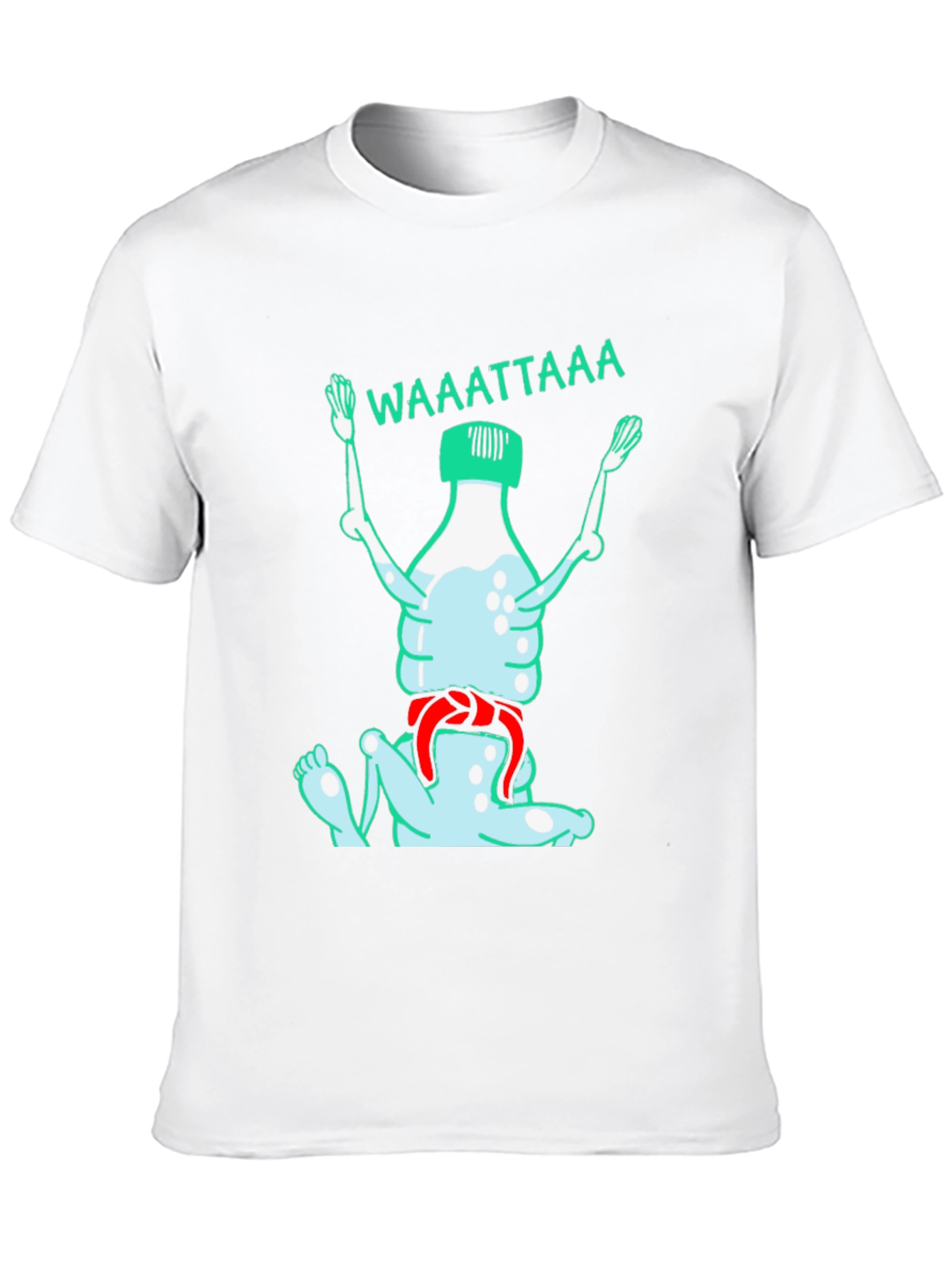 Black Funny Water Bottle Cartoon Graphic T-Shirt view 10