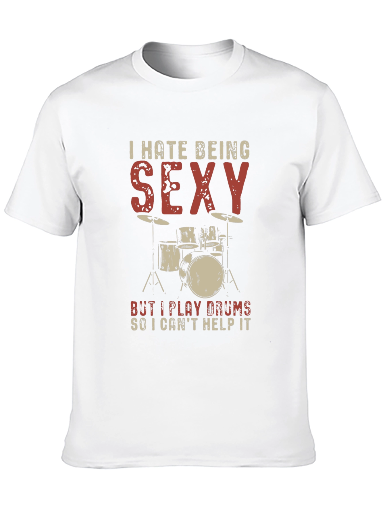 Black Funny Drummer T-Shirt - I Hate Being Sexy view 10