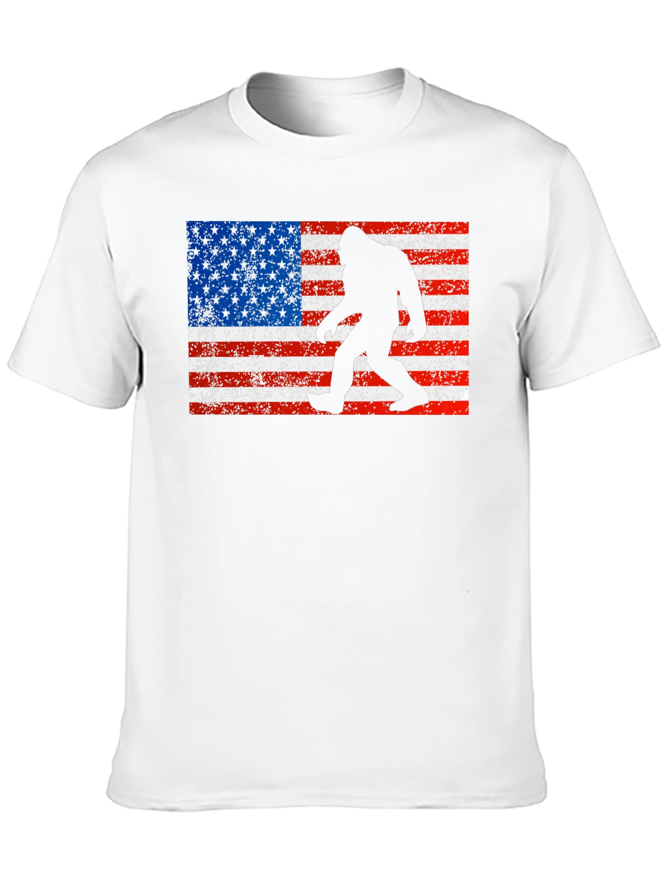 Black Bigfoot American Flag T-Shirt view 10