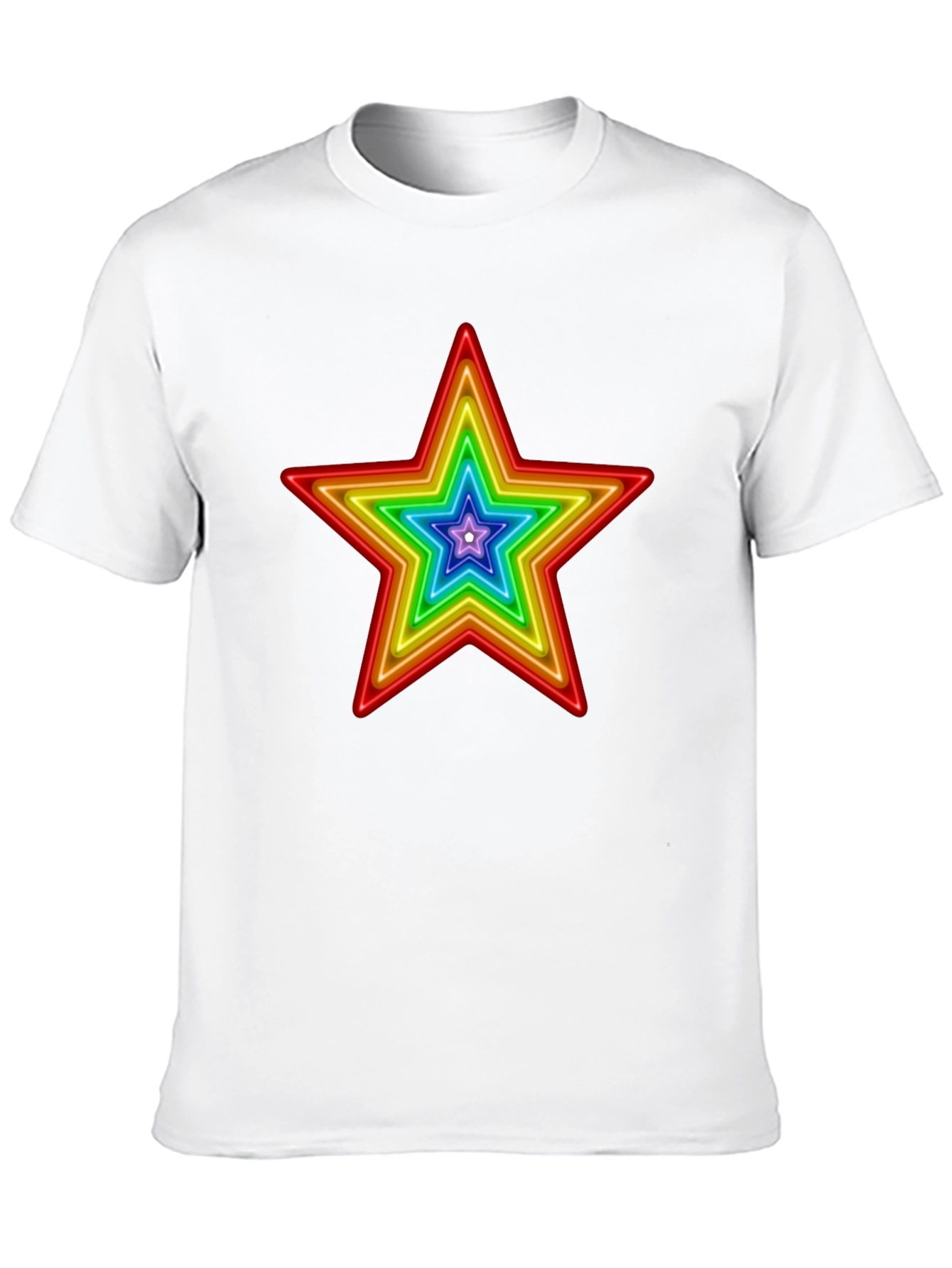 Black Rainbow Star Graphic Print T-Shirt view 10