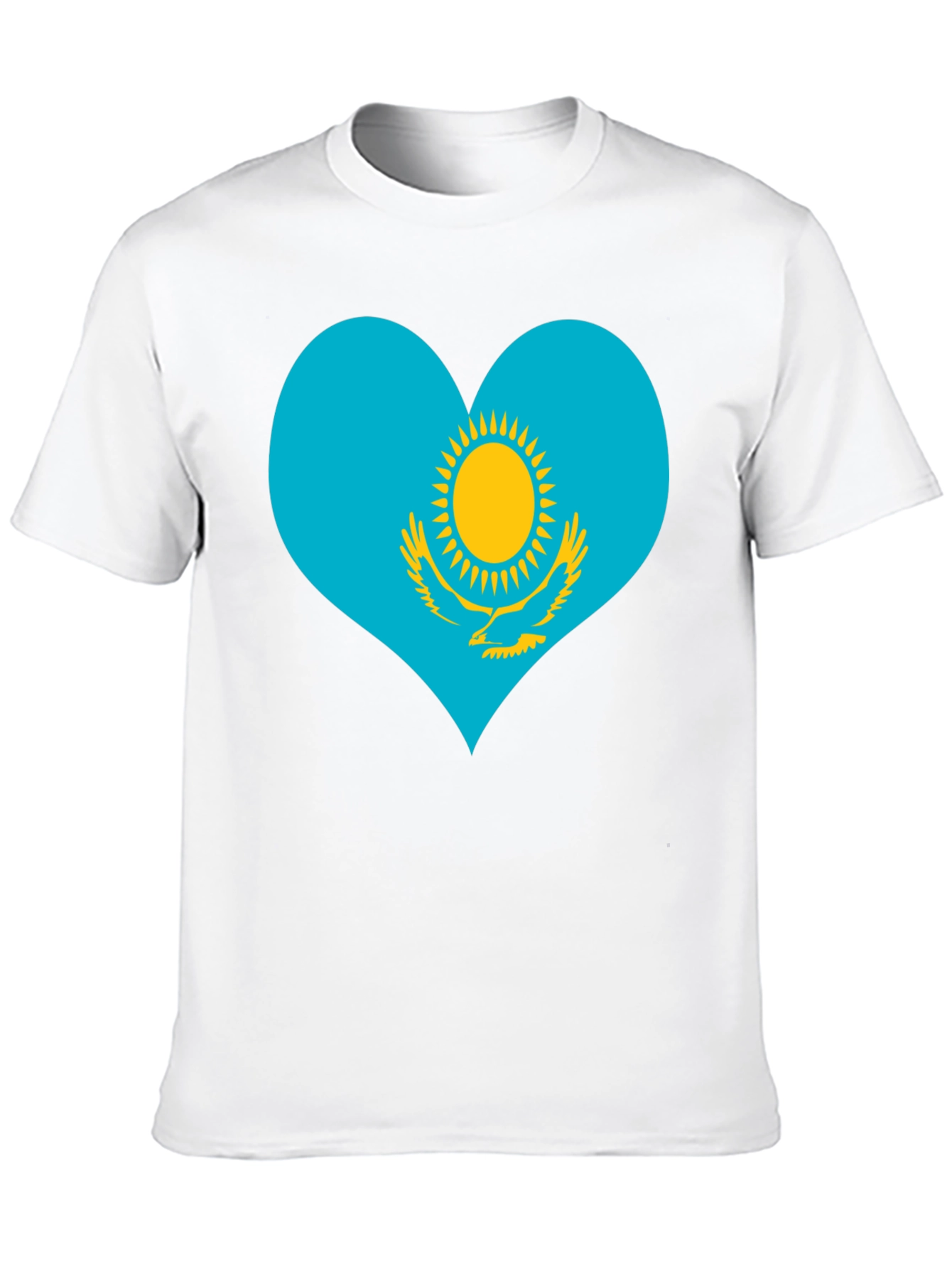 Kazakhstan Heart Flag Graphic Tee - Black - 10